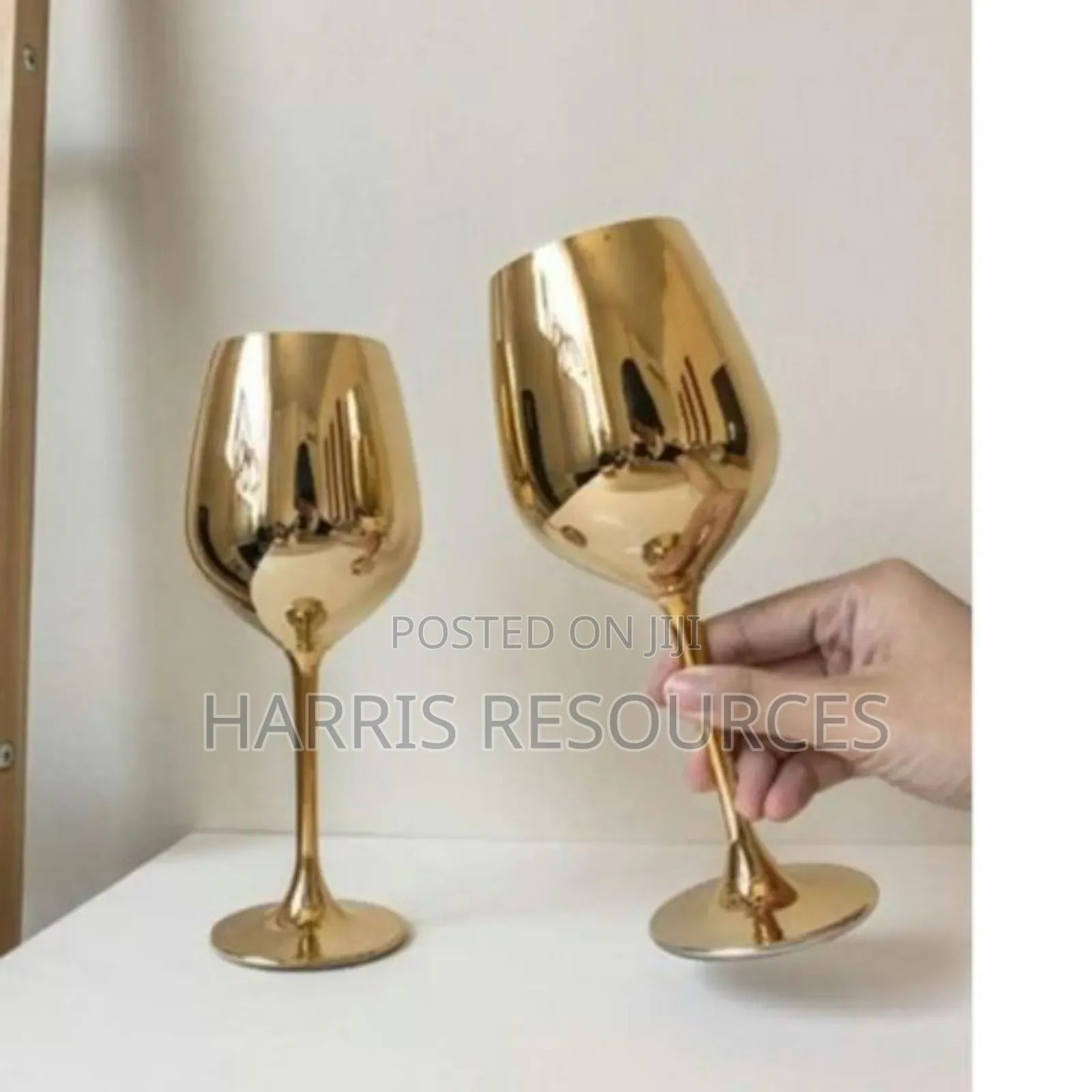 Golden Wine Glass Cup- 6pcs