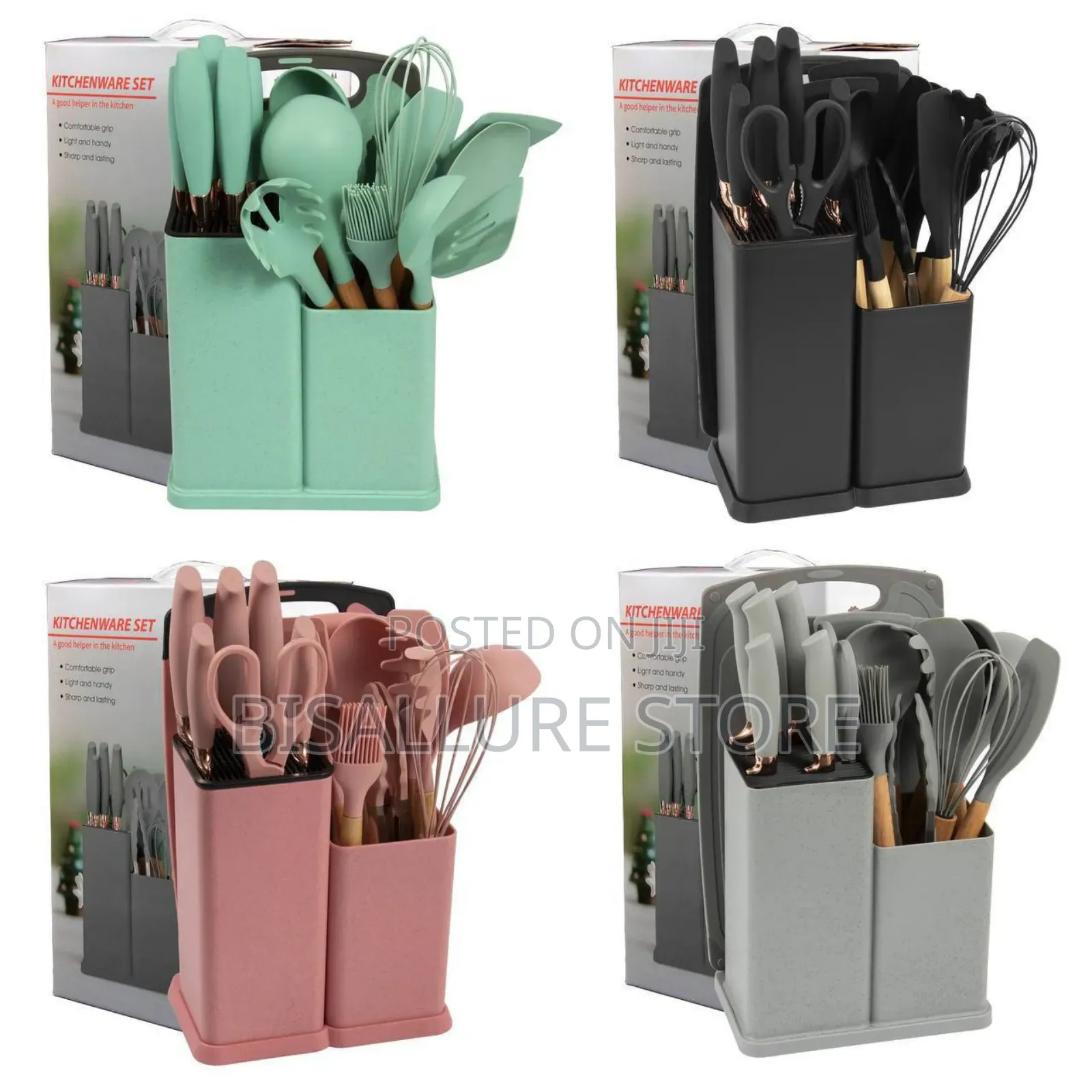 Silicone Cookware Spoon Set With Chopping Board