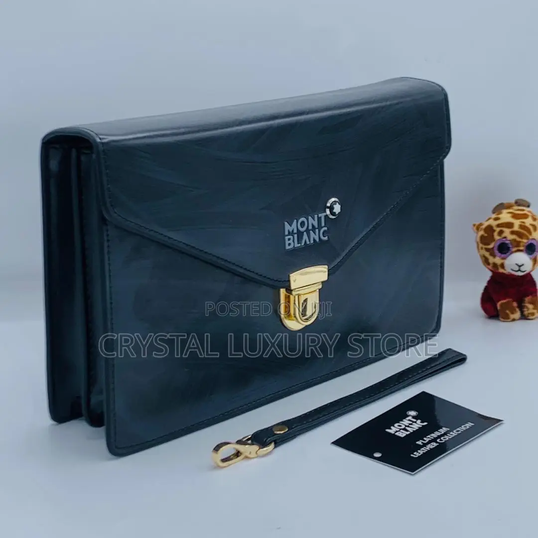 Mont Blanc Quality Luxury Men Genuine Leather Side Bag