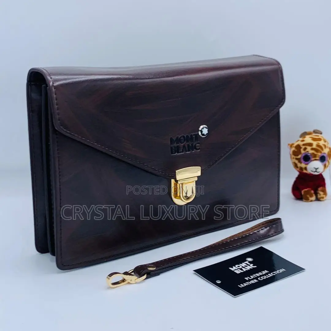 Mont Blanc Quality Luxury Men Genuine Leather Side Bag