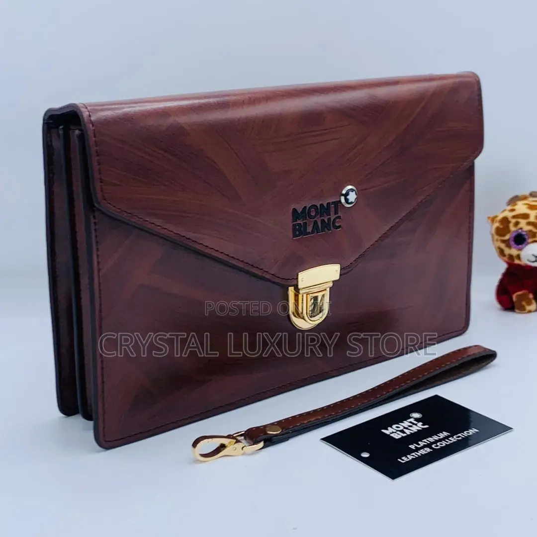 Mont Blanc Quality Luxury Men Genuine Leather Side Bag
