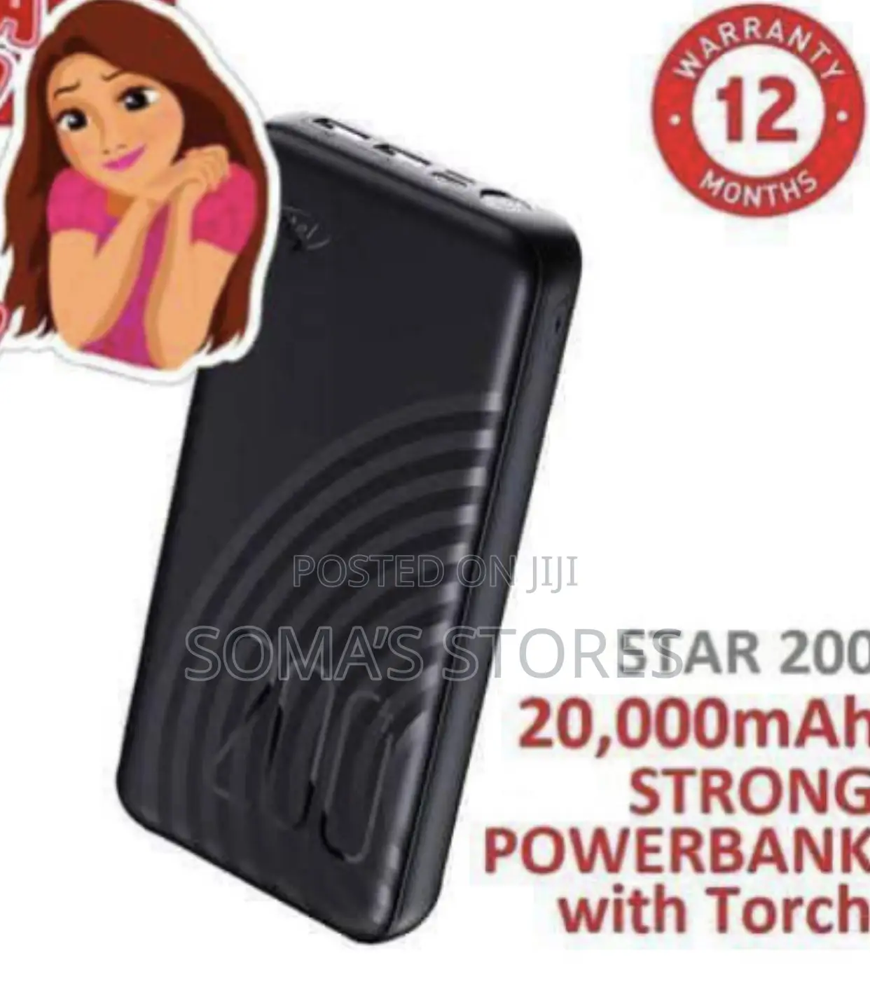 20,000mah Power Bank With Light