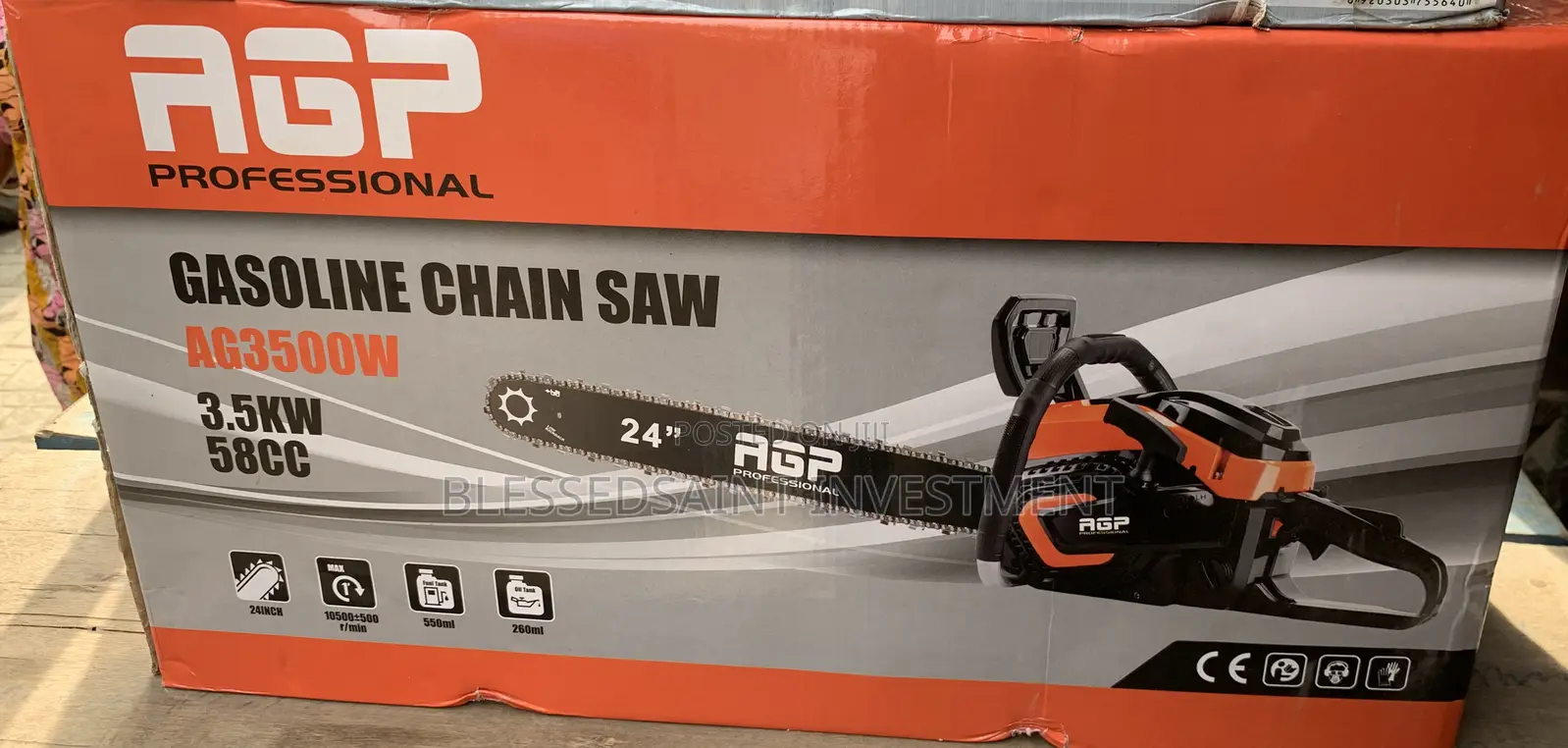 Agp Professional Gasoline Chainsaw Saw 3500w 24”