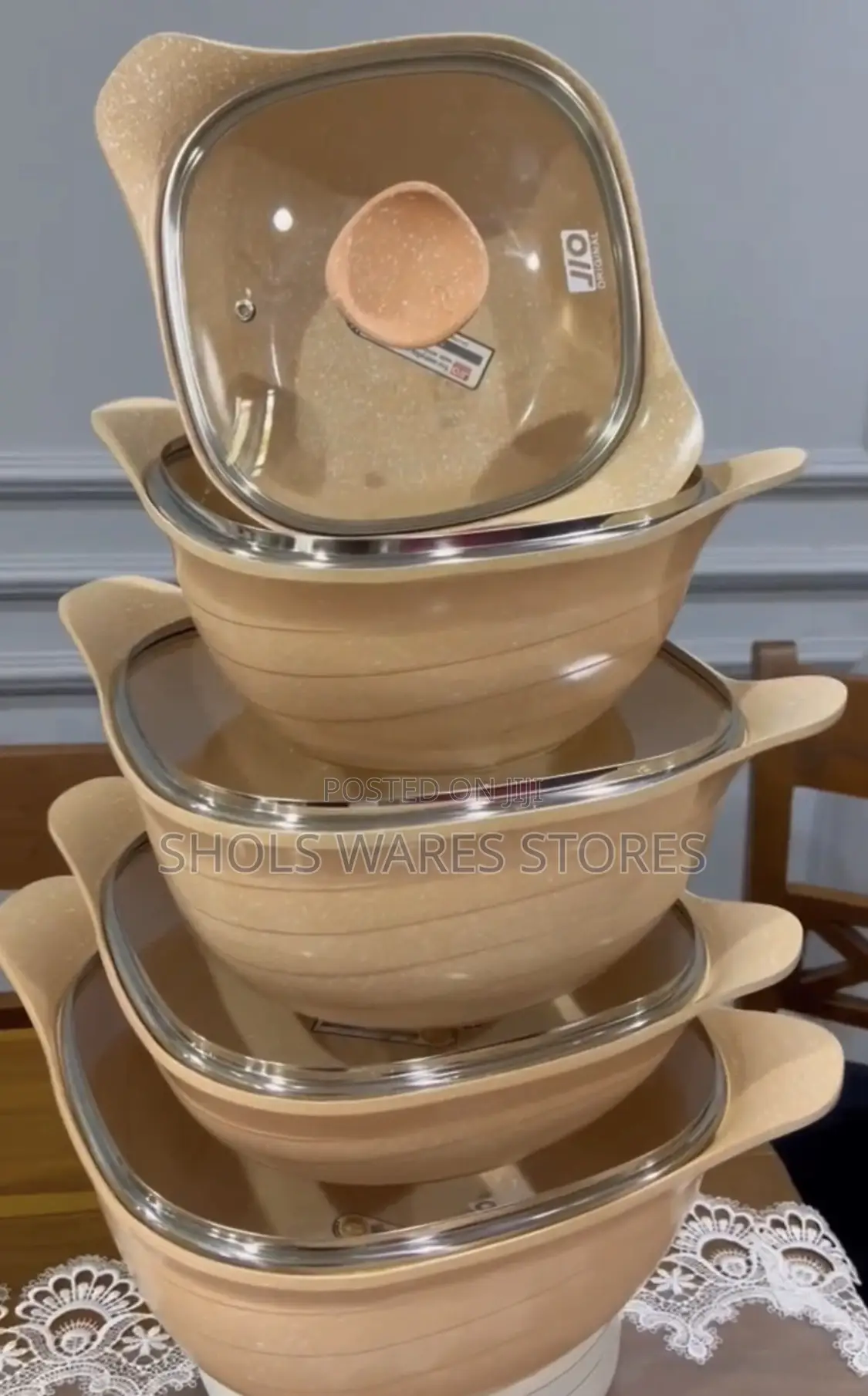10 Pieces Pot With Glass Lid