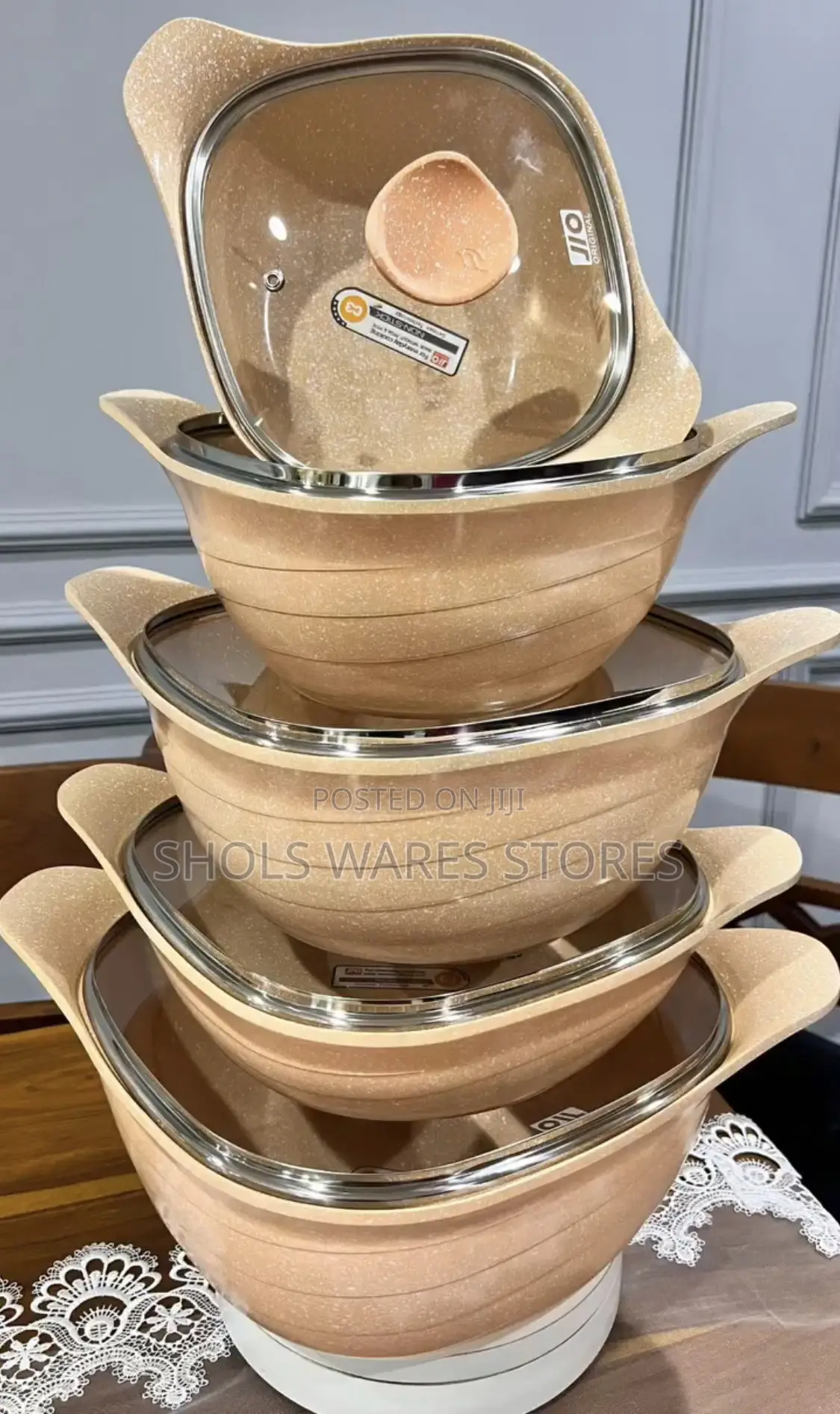 10 Pieces Pot With Glass Lid