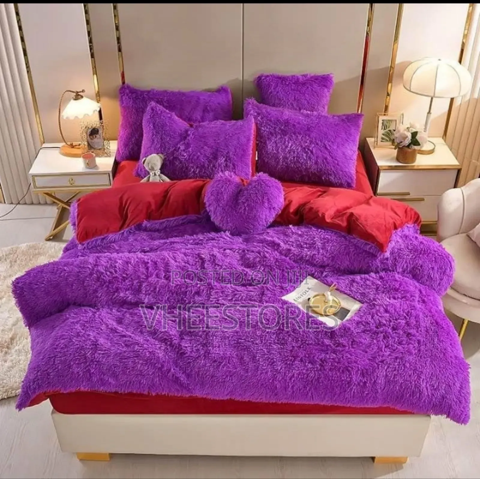 Fluffy Luxury Fur Duvet With Bedsheet and Pillowcases