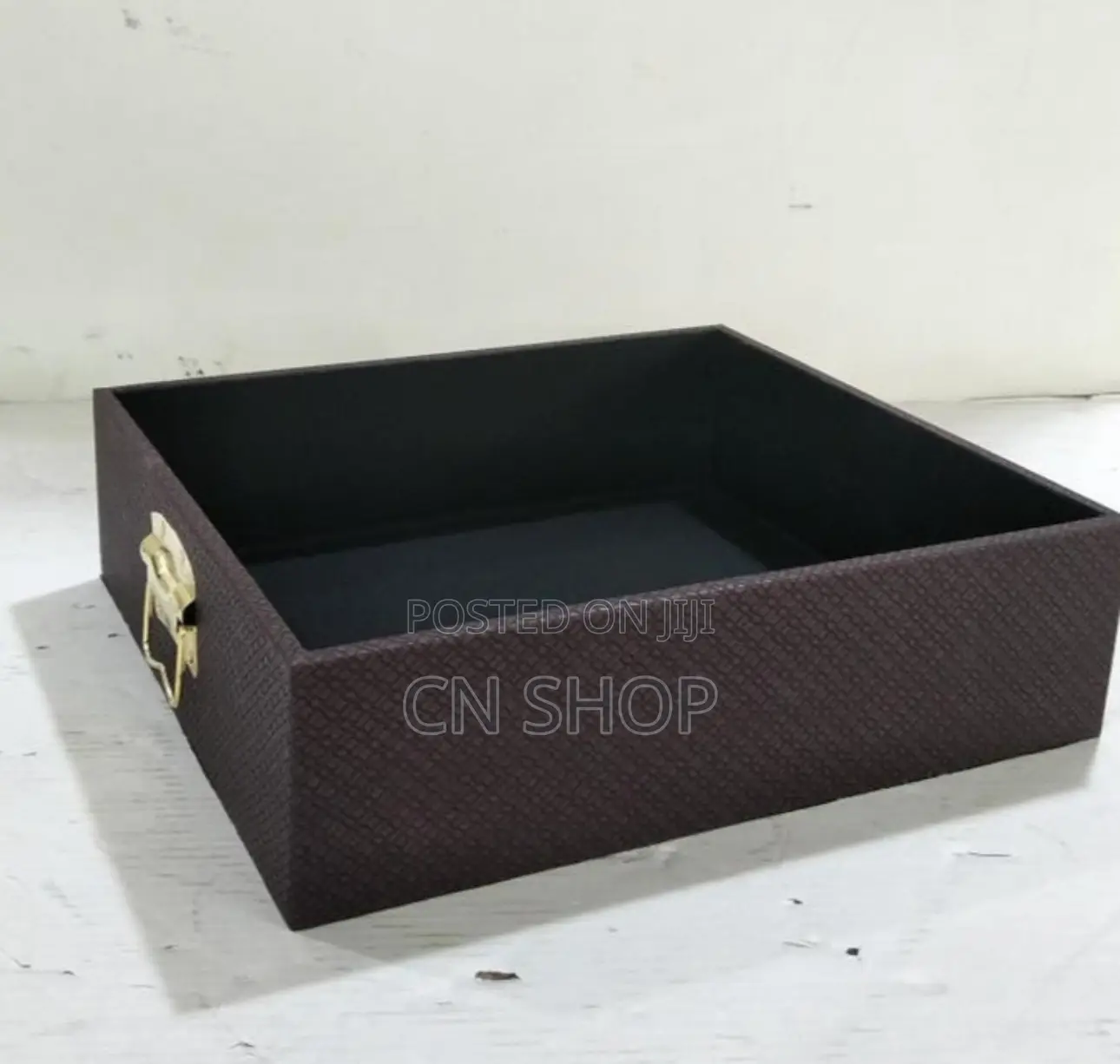 Brown Open Leather Gift Hamper Xmas Food Tray