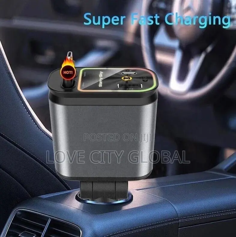 Car Roof Starlight 4 in 1 3ft 66w Fast Car Charger Adapter