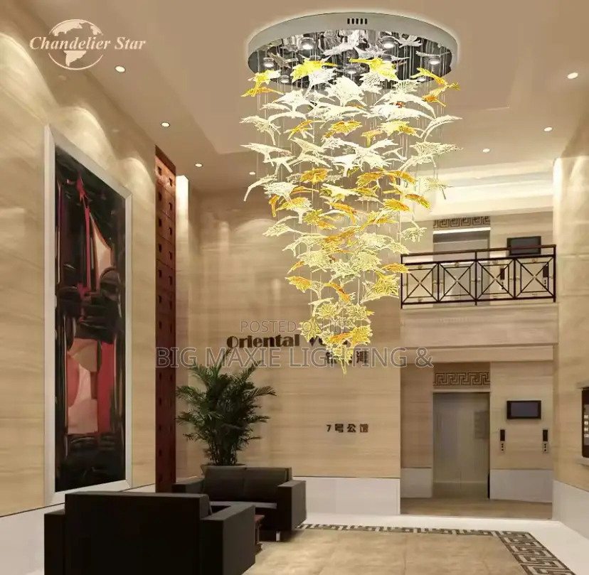 Luxury LED Chandeliers Stainless Steel Glass