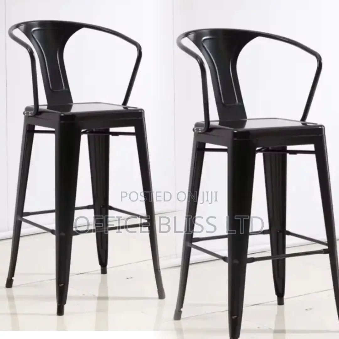 Industrial Metal Enamel 24" Counter Bar Stools - Set of 2