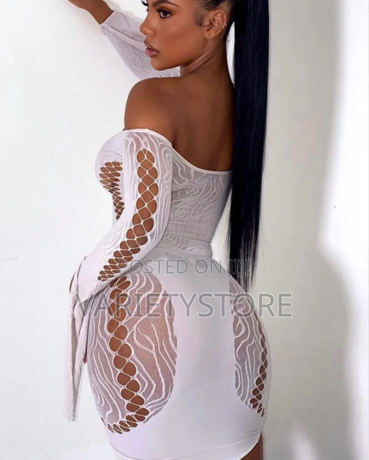 Hollow Out Dress Long Sleeves Lingerie