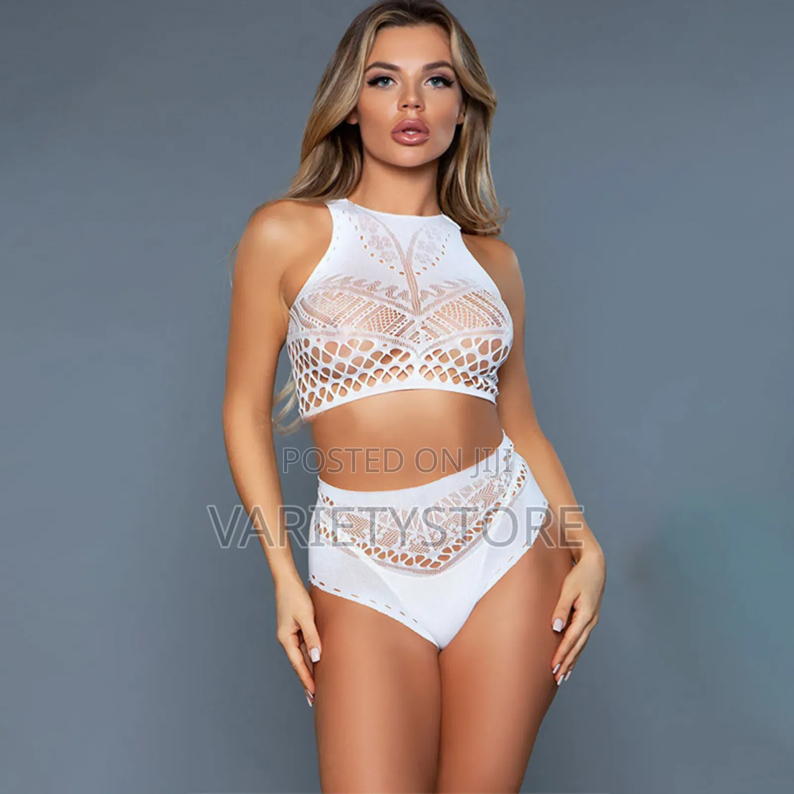 Lingerie Women Fishnet Two-Piece Suit Bra Panty