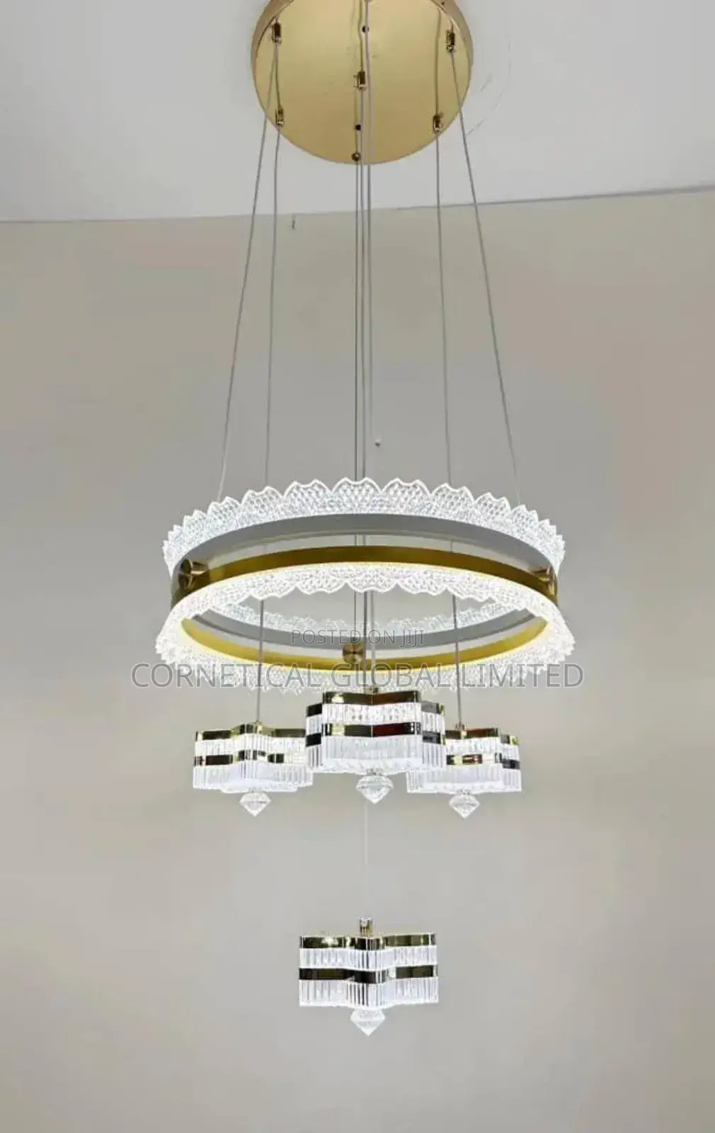 Modern Luxury Crystal LED Chandelier Pendant Drop Light