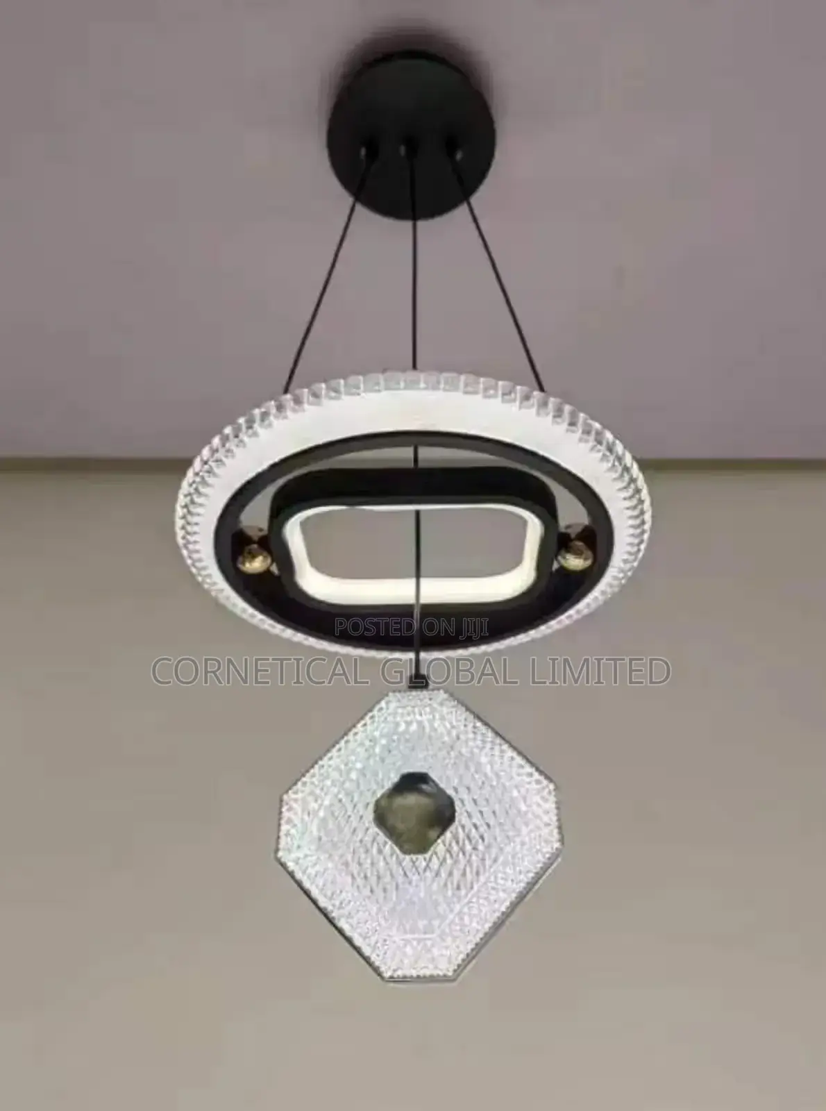 Modern Luxury Crystal Led Single Drop Ring Pendant Light