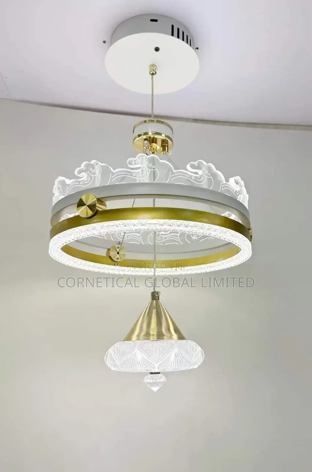 Modern Luxury Crystal Led Single Drop Ring Pendant Light