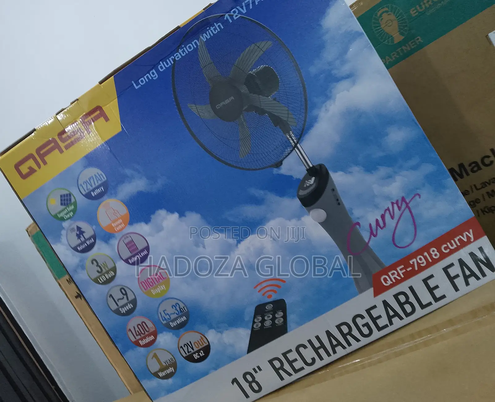 The Sound Qasa 18" Rechargeable Fan With Remote