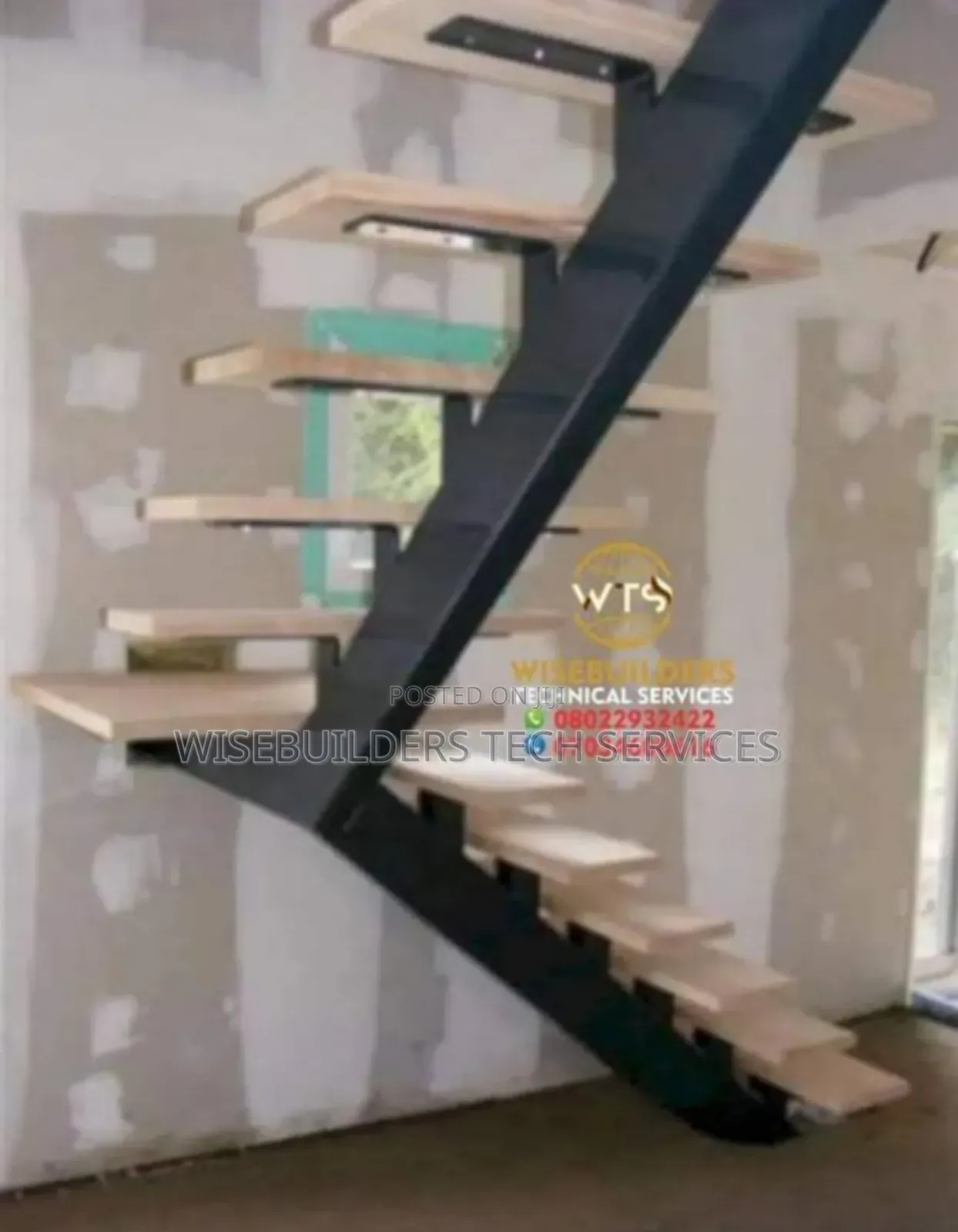 Iron and Wooden Staircase Design