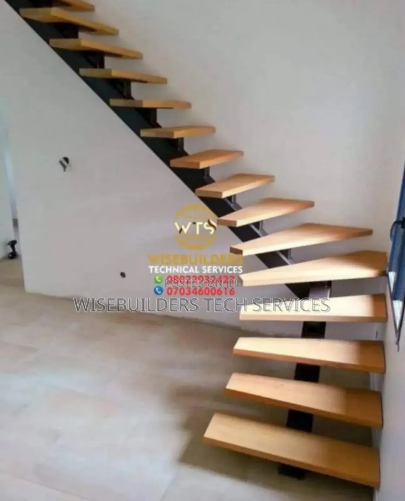 Iron and Wooden Staircase Design
