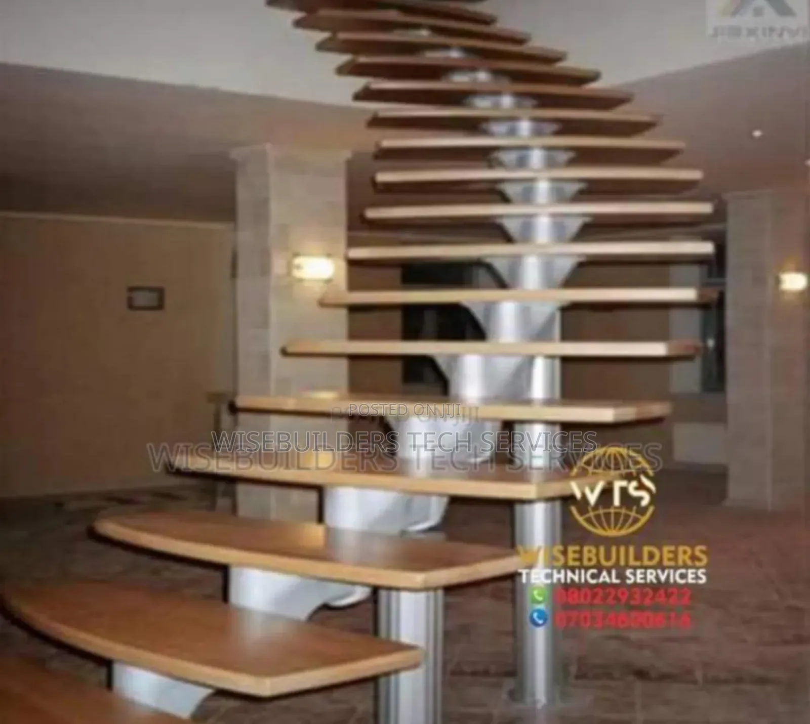 Iron and Wooden Staircase Design