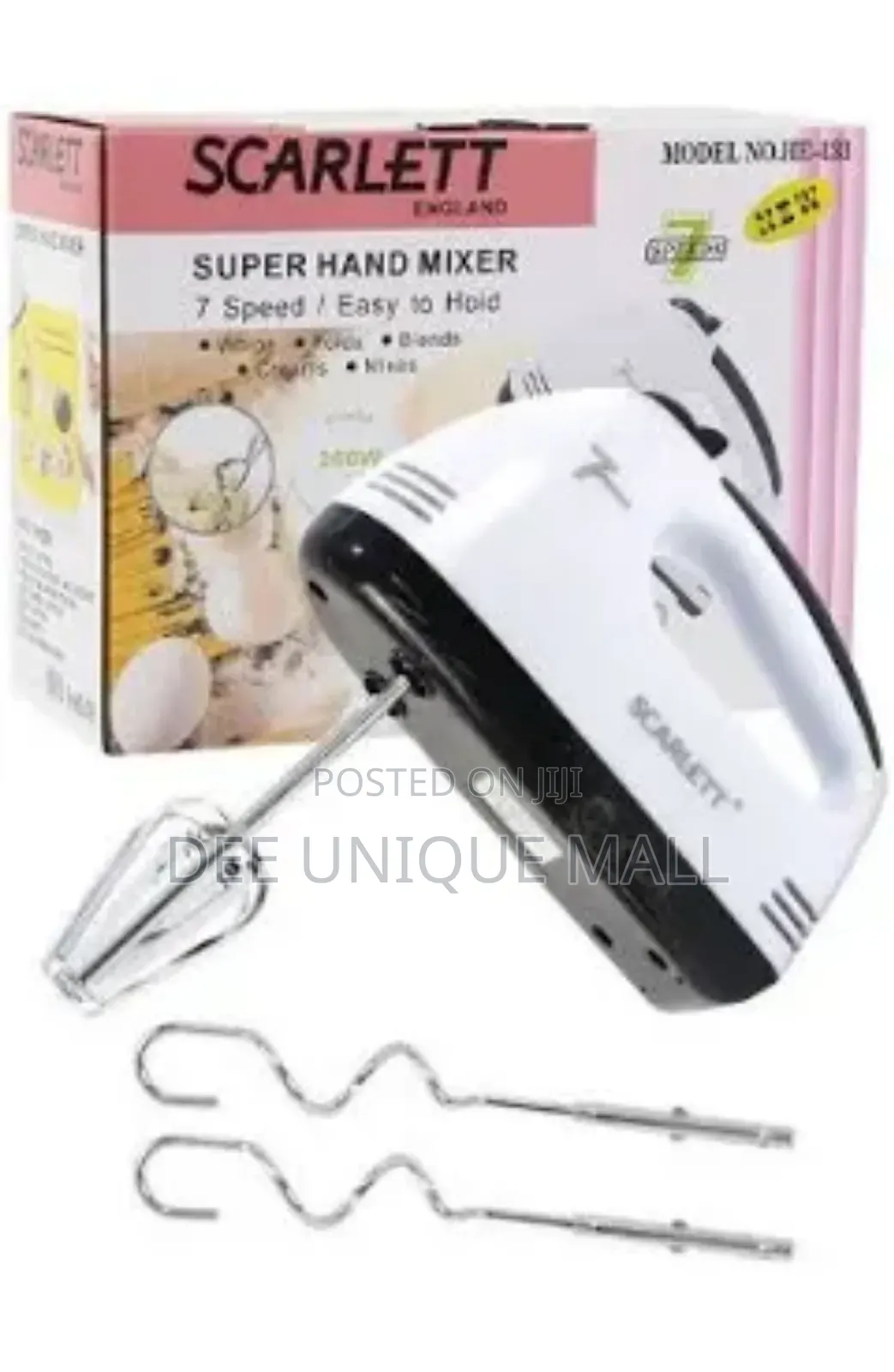 Scarlett 7 Speed Electric Hand Mixer Whisk Egg Cake Baking