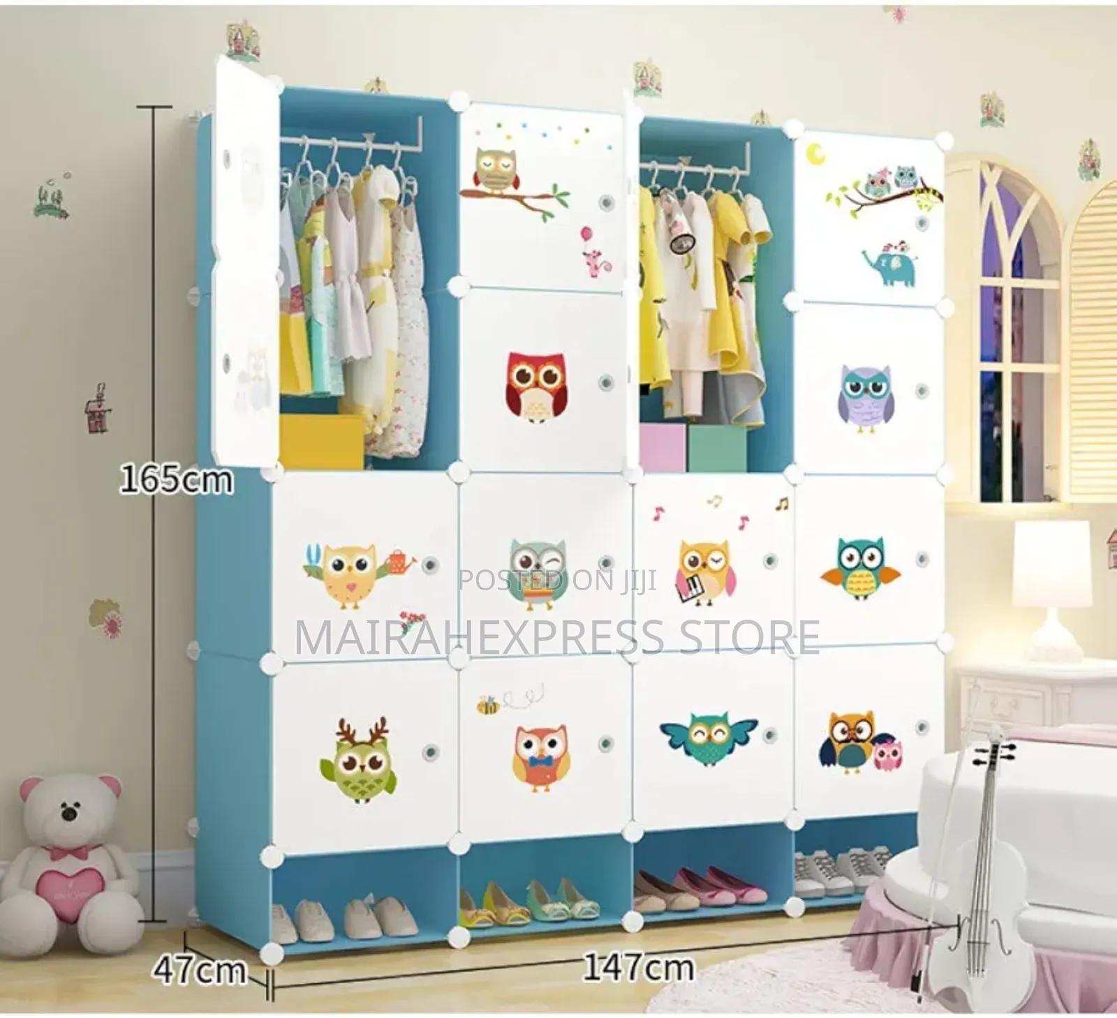Multi-Purpose Plastic Wardrobe Simple Assembled