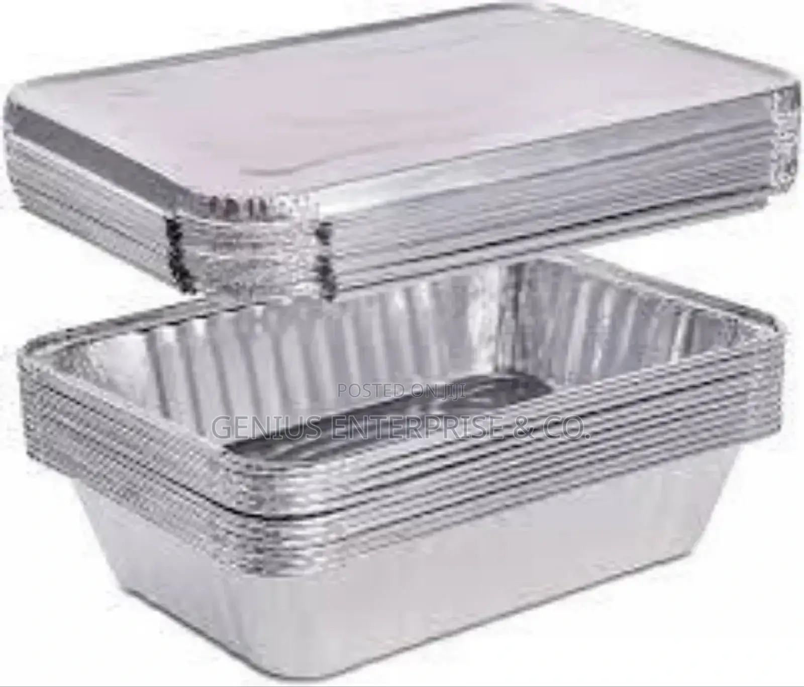 Medium Size Aluminium Foil Plate With Cover (50pcs)