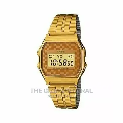 Casio Men's Vintage Gold Tone Alarm Lcd Wristwatch