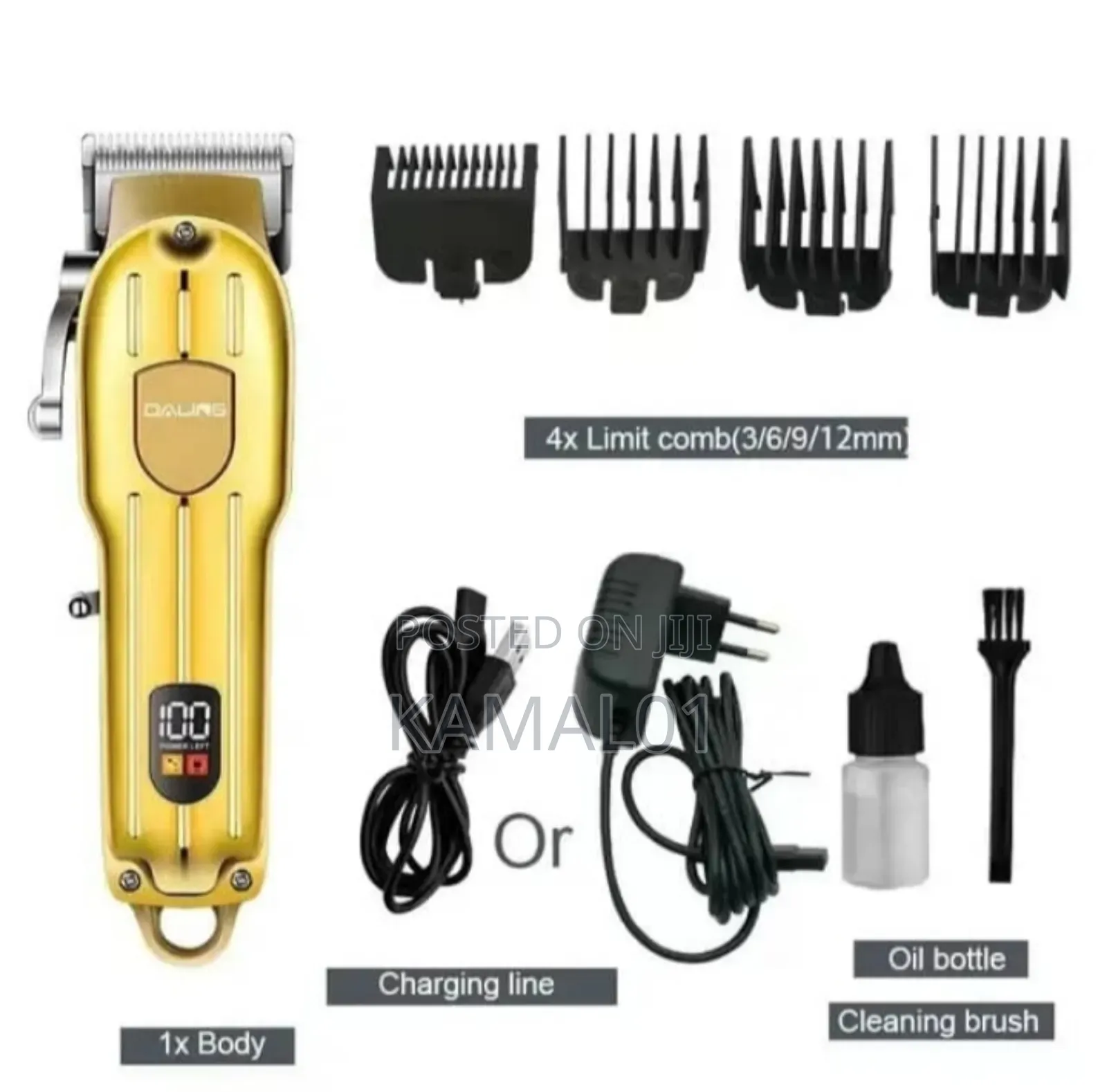 Professional Rechargeable Powerful Full Metal Hair Clipper