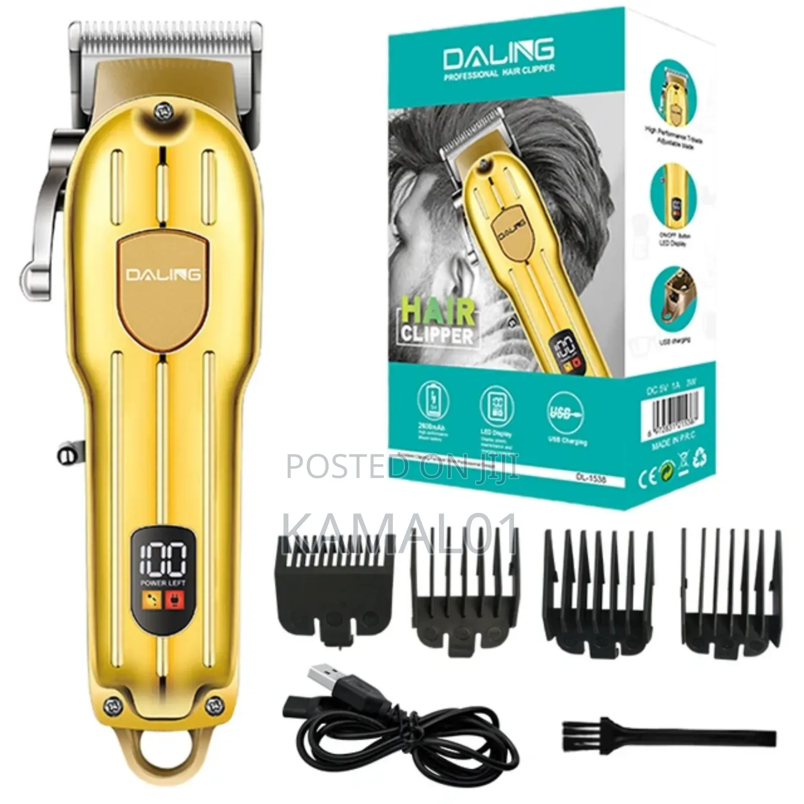 Professional Rechargeable Powerful Full Metal Hair Clipper