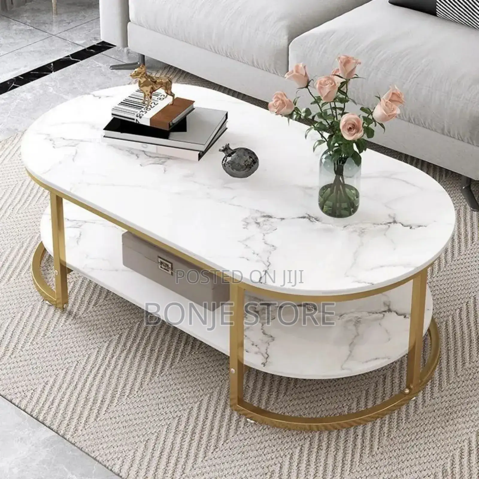 Exotic Nordic Faux Marble Centre Table (Mdf Wood) - 120/50cm