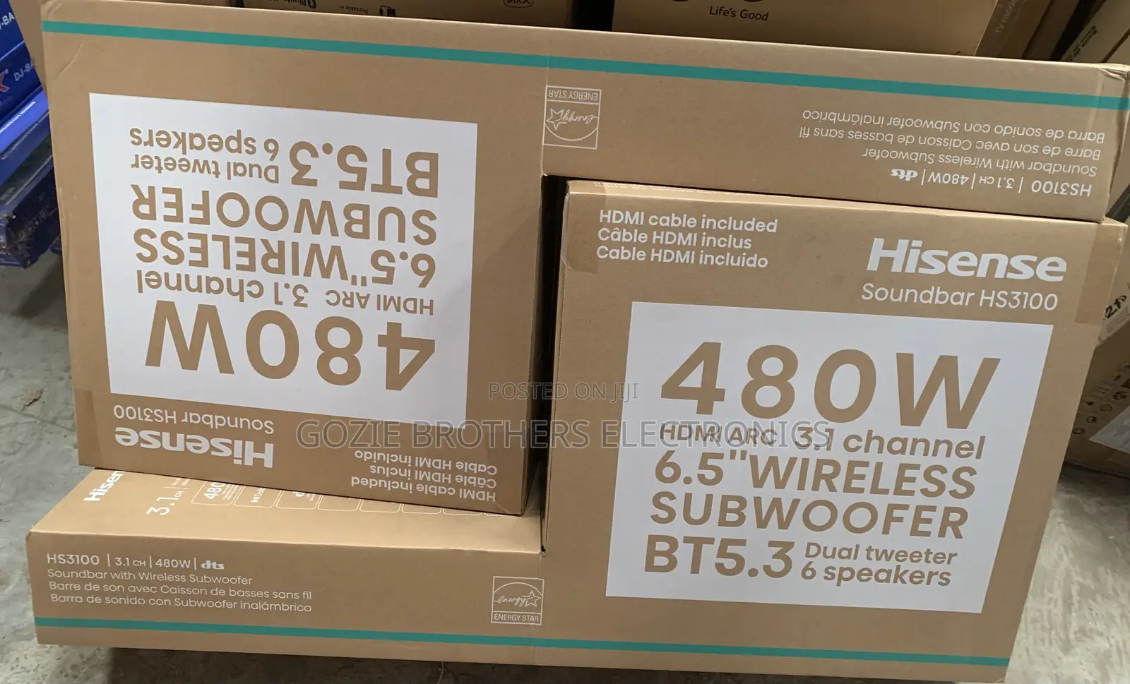 Hisense 480 Watts Sound Bar With Wireless Connection(3.1)