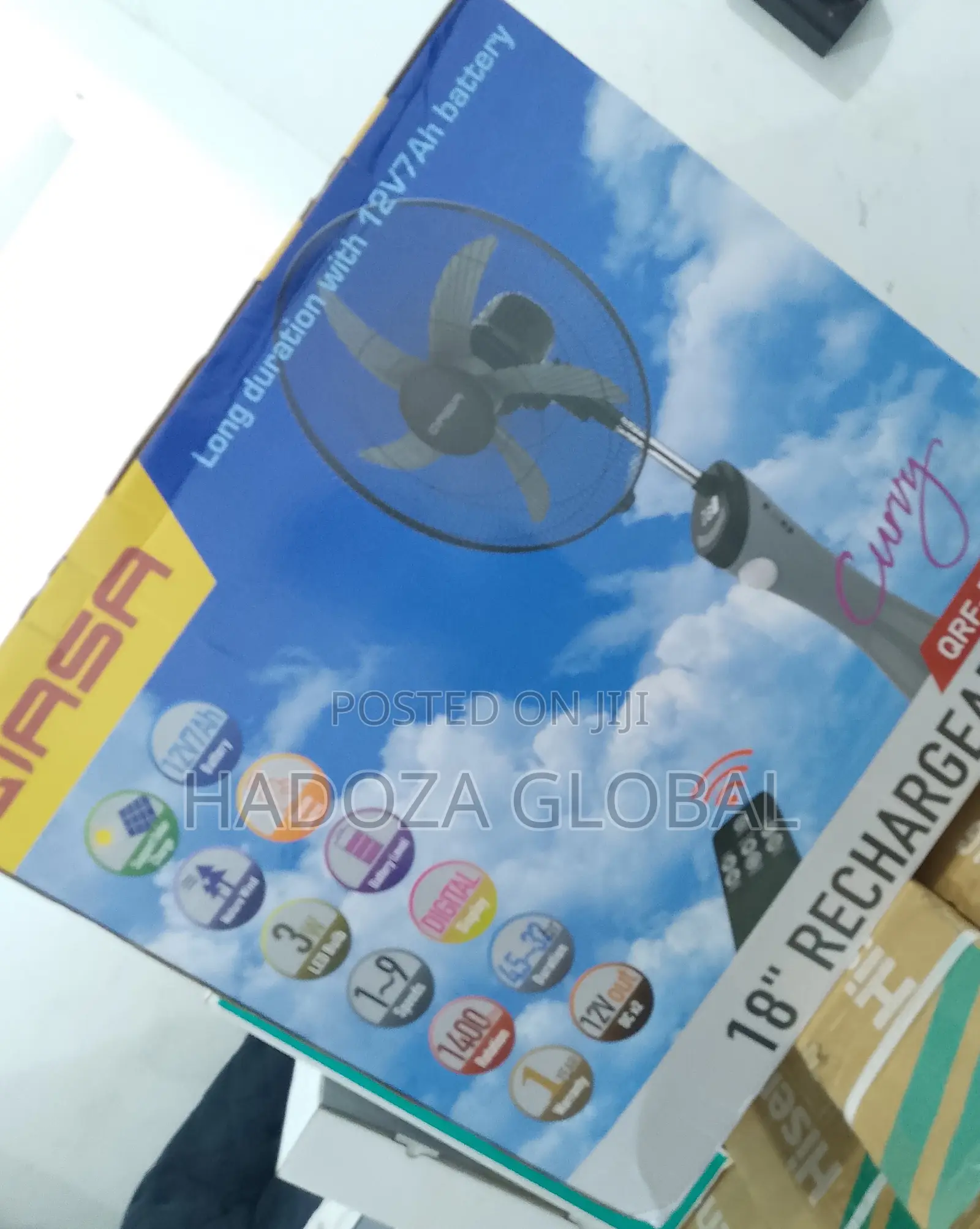 Brand New 18" Standard Good Standing Rechargeable Fan