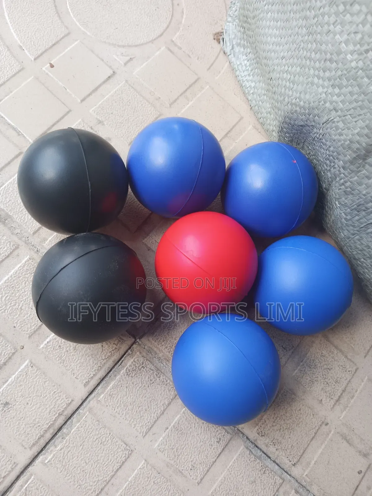 Black, Blue and Red Massaging Stress Balls