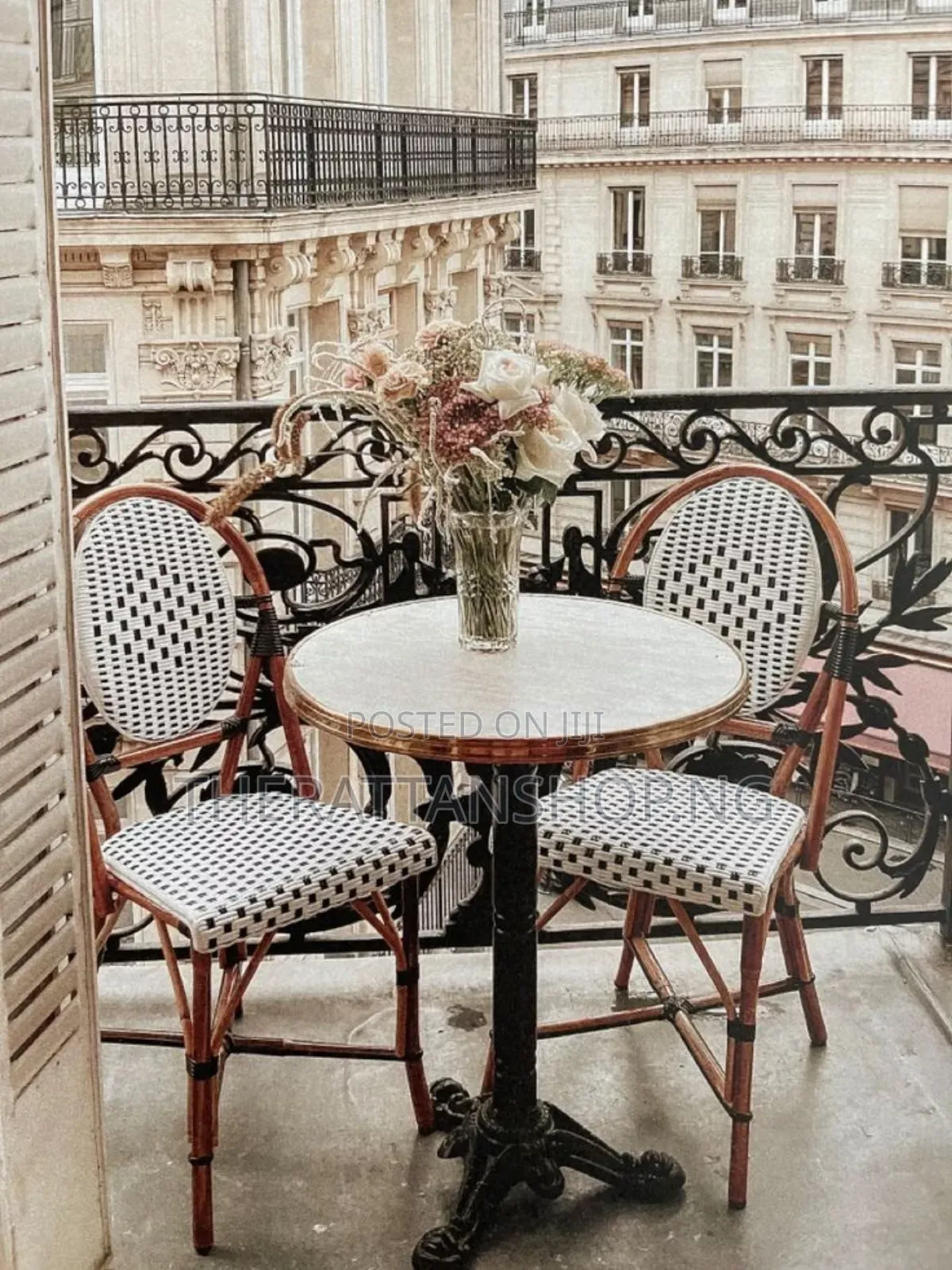 Handwoven Rattan Bistro Chairs