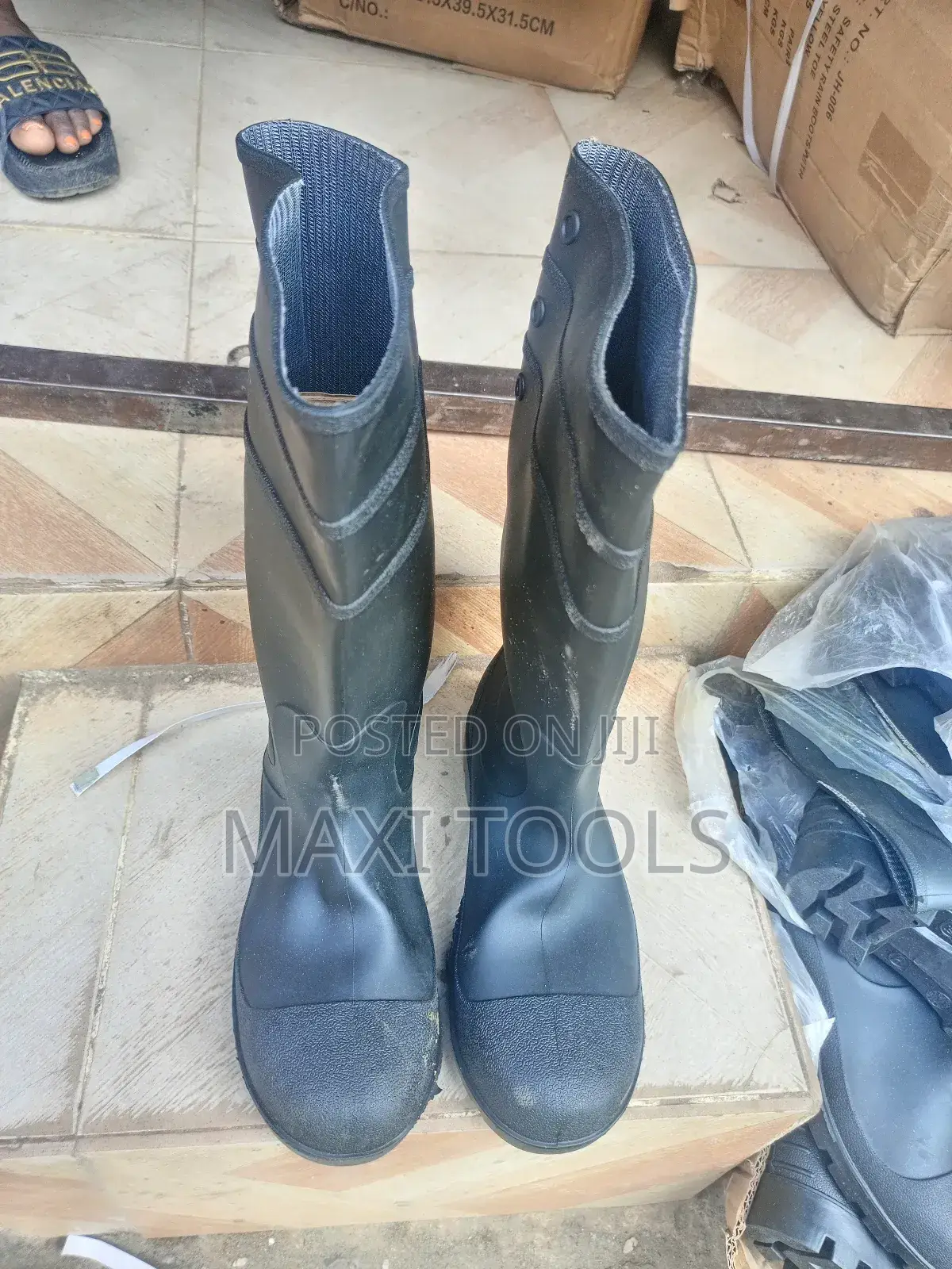 Black Safety Rain Boot
