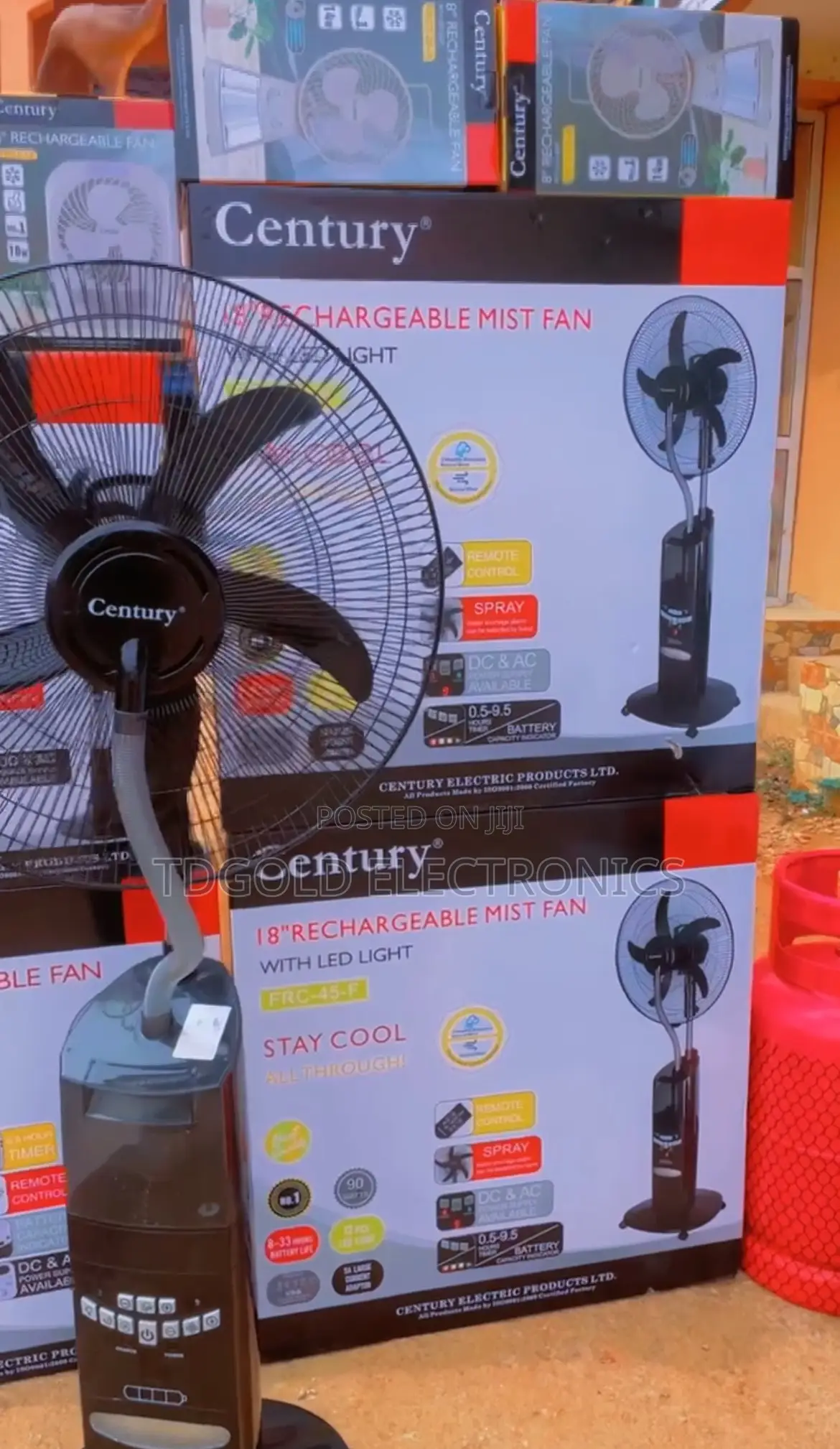 Century 18 Inch’S Rechargeable Premium Mist Fan