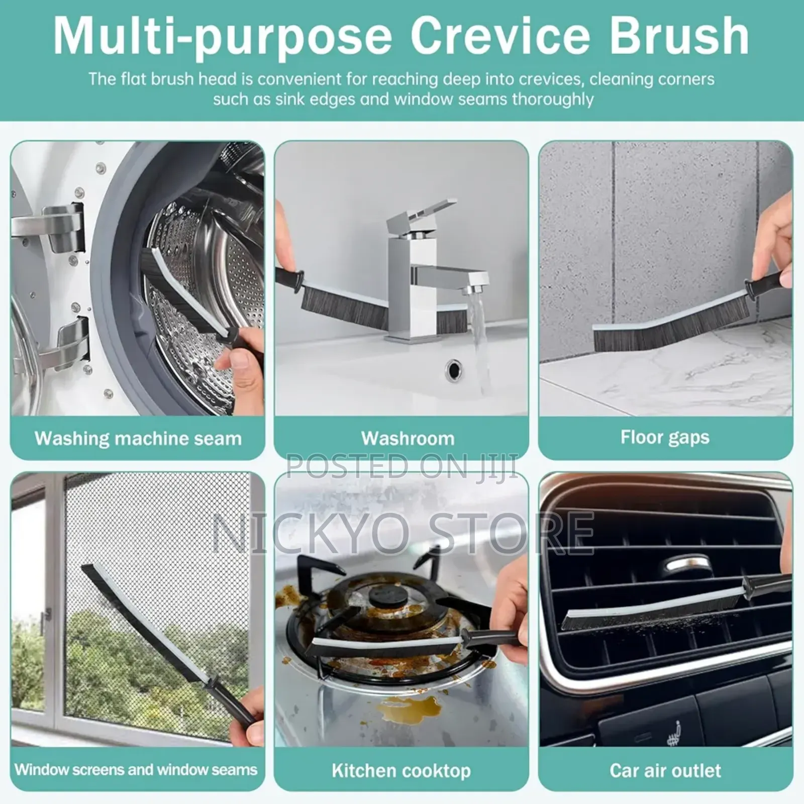 2pcs Hard-Bristled Crevice Cleaning Brush