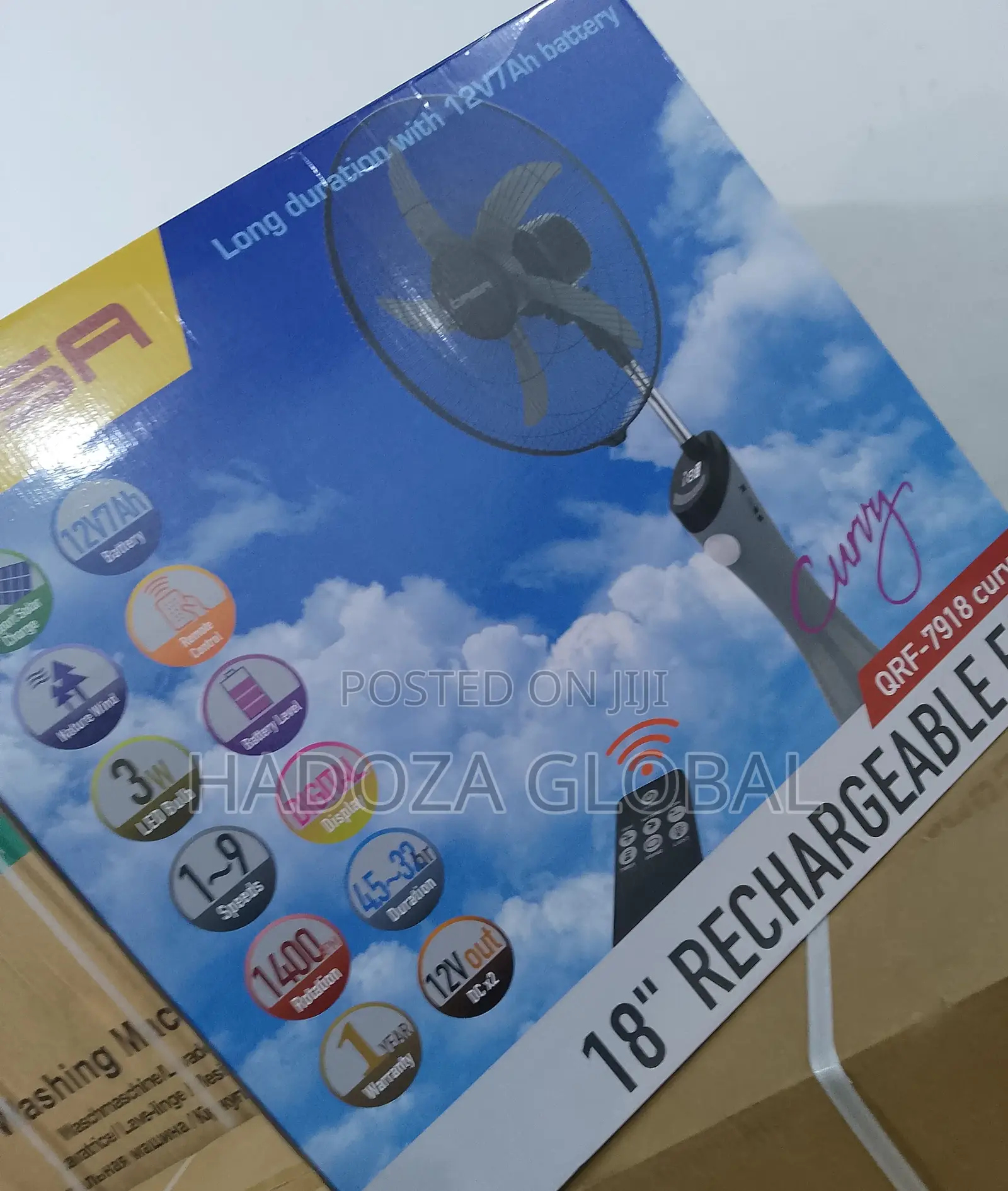 Brand New Qasa 18" Rechargeable Fan - Super Strong