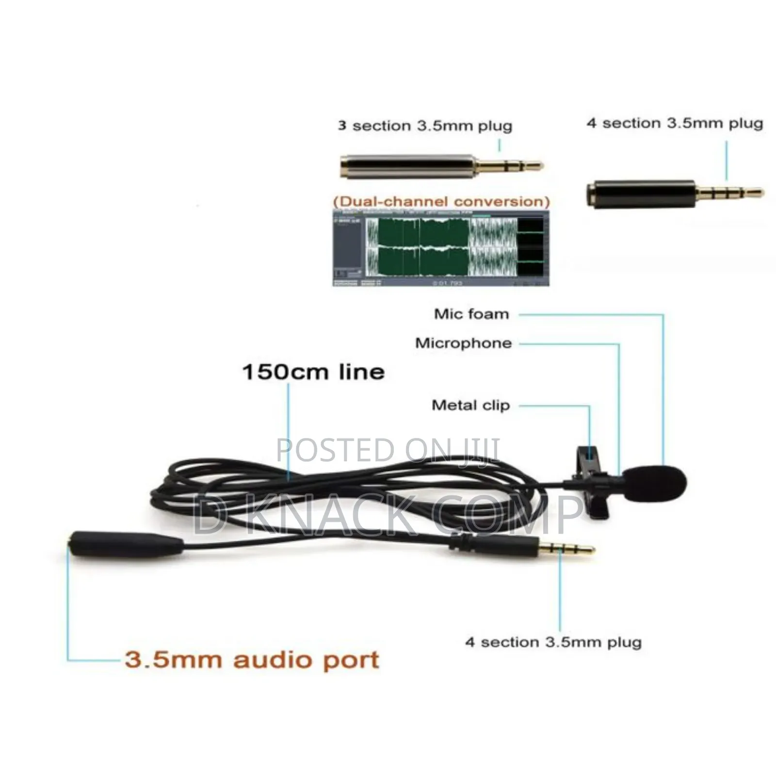 Professional Clip Lavalier Microphone for Smartphone