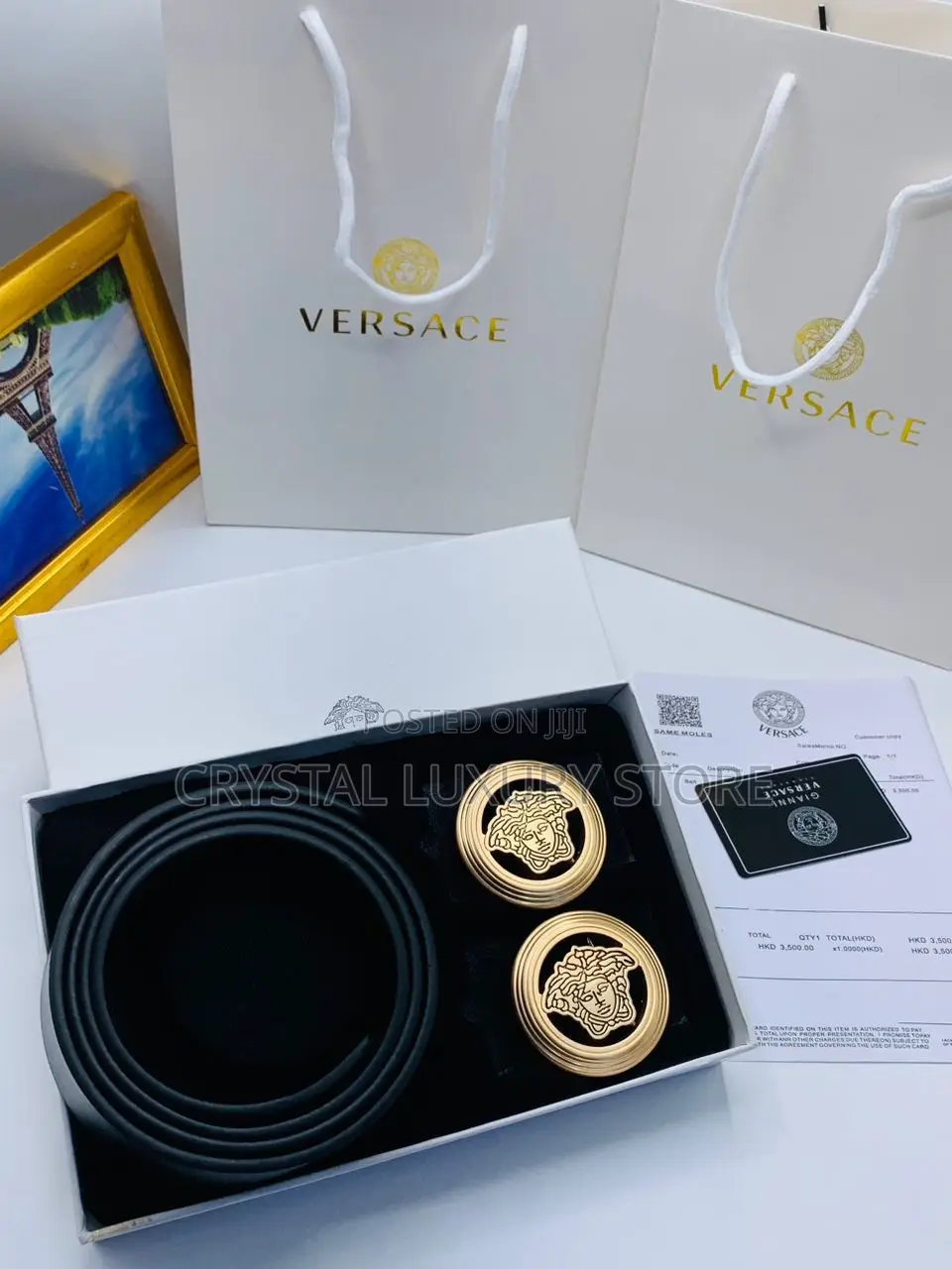 Versace 2 in 1 Quality Luxury Men Genuine Leather Belts