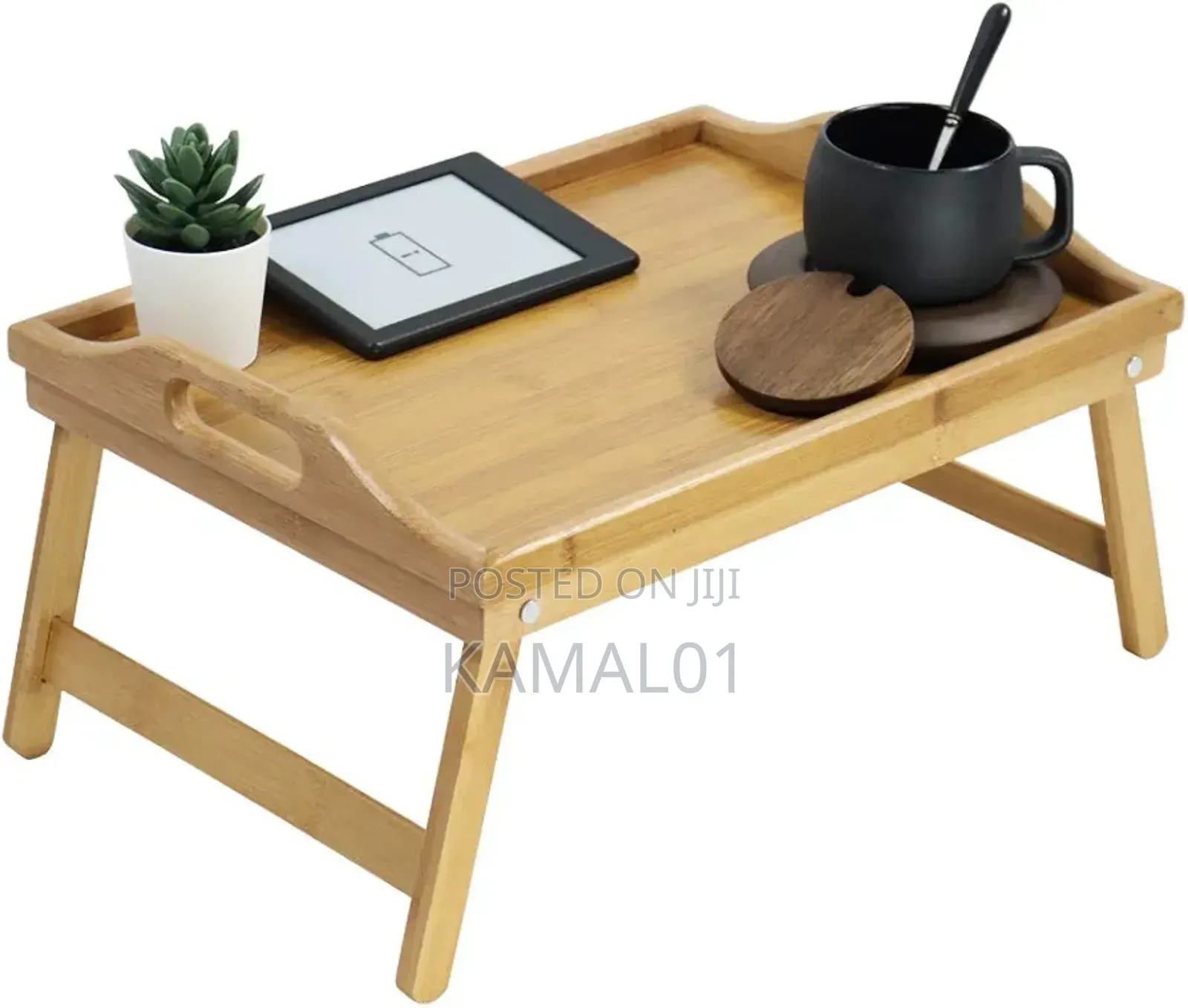 Bamboo Bed Tray Table With Folding Legs Foldable Serving