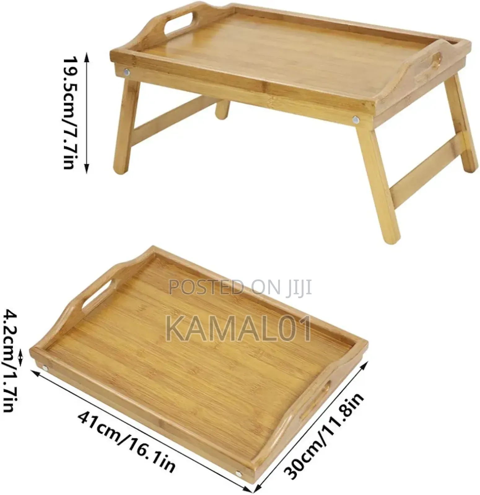Bamboo Bed Tray Table With Folding Legs Foldable Serving