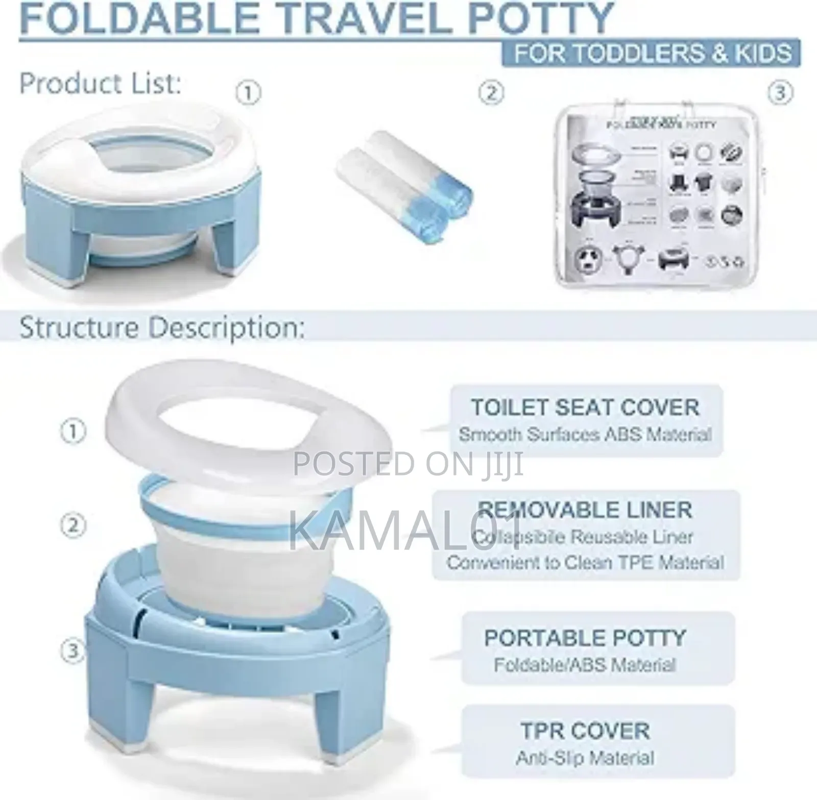 Silicon Foldable Travel Potty For Toddlers