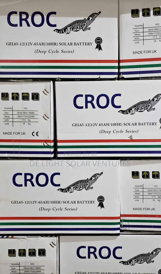 65ah 12V Croc Solar Gel Battery