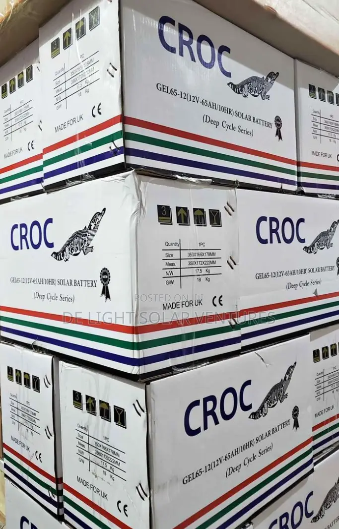 65ah 12V Croc Solar Gel Battery