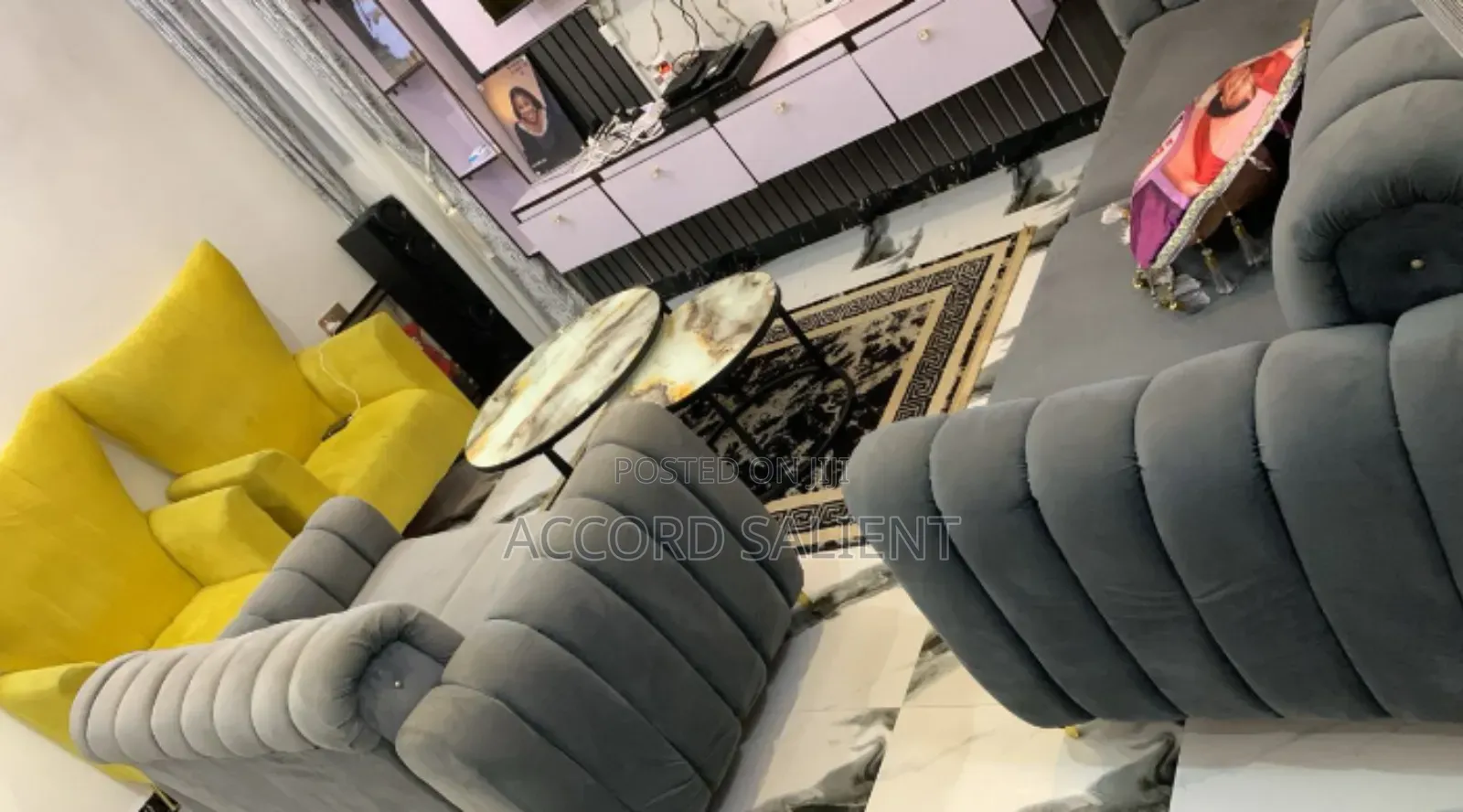 Set of Designer 7 Seater Fabric Sofa