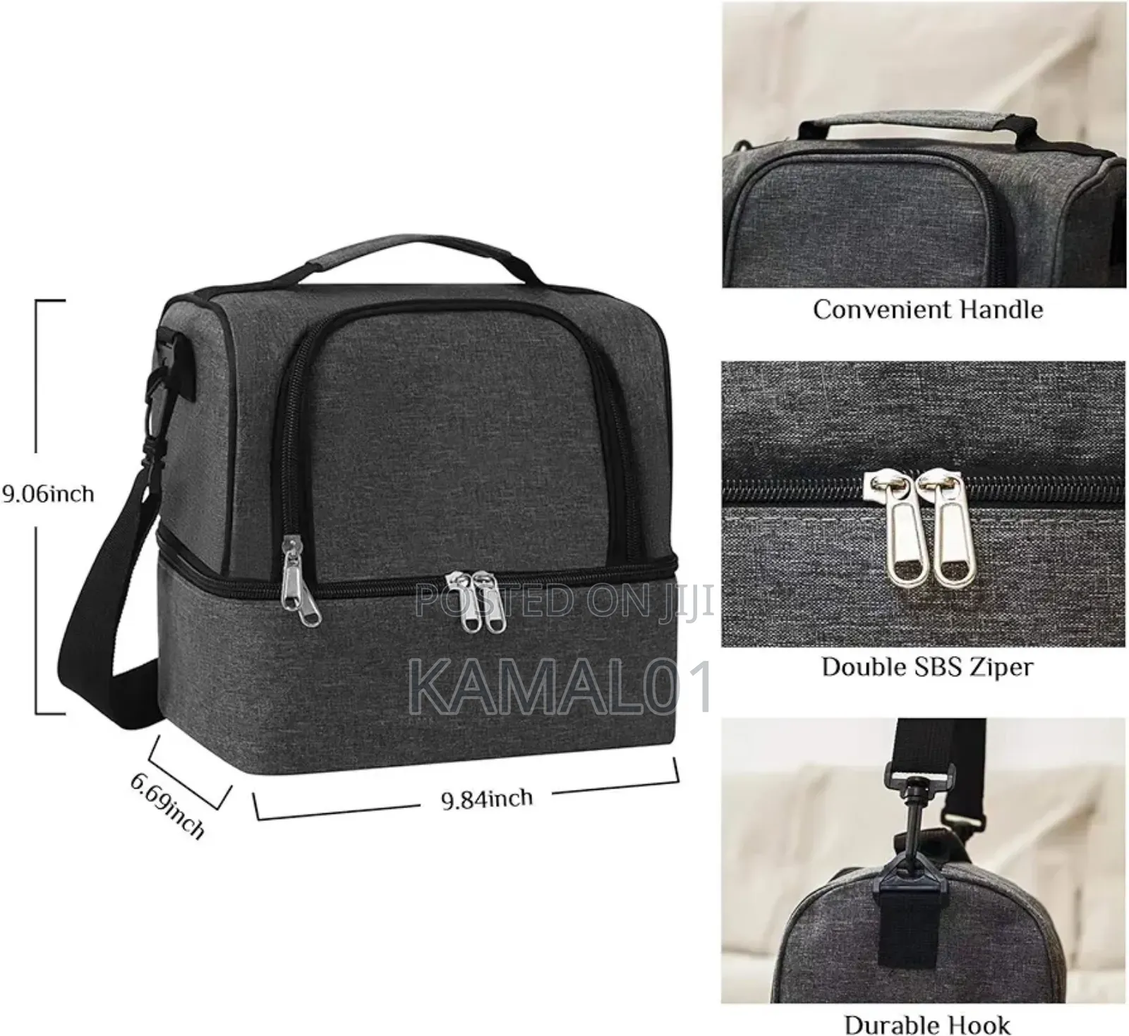 Large Capacity Square Thermal Lunch Bags Portable Cooler Bag