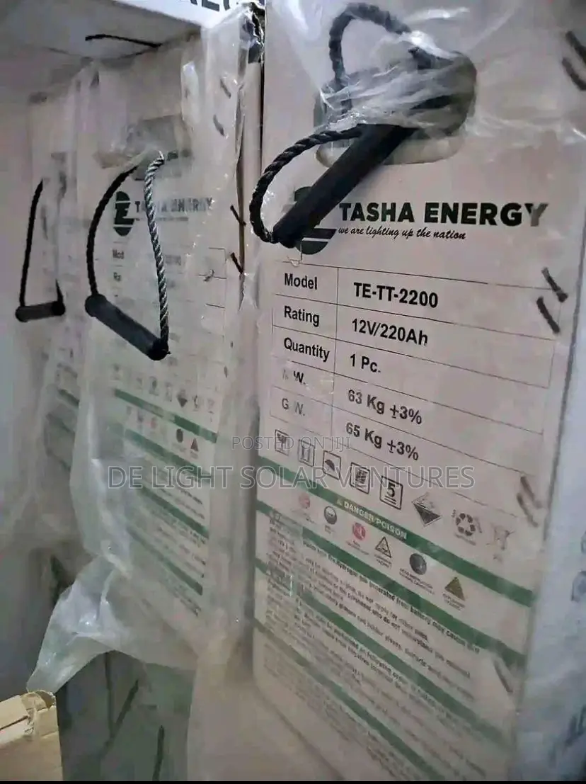 220ah 12v TASHA Solar Tall Tubular Battery