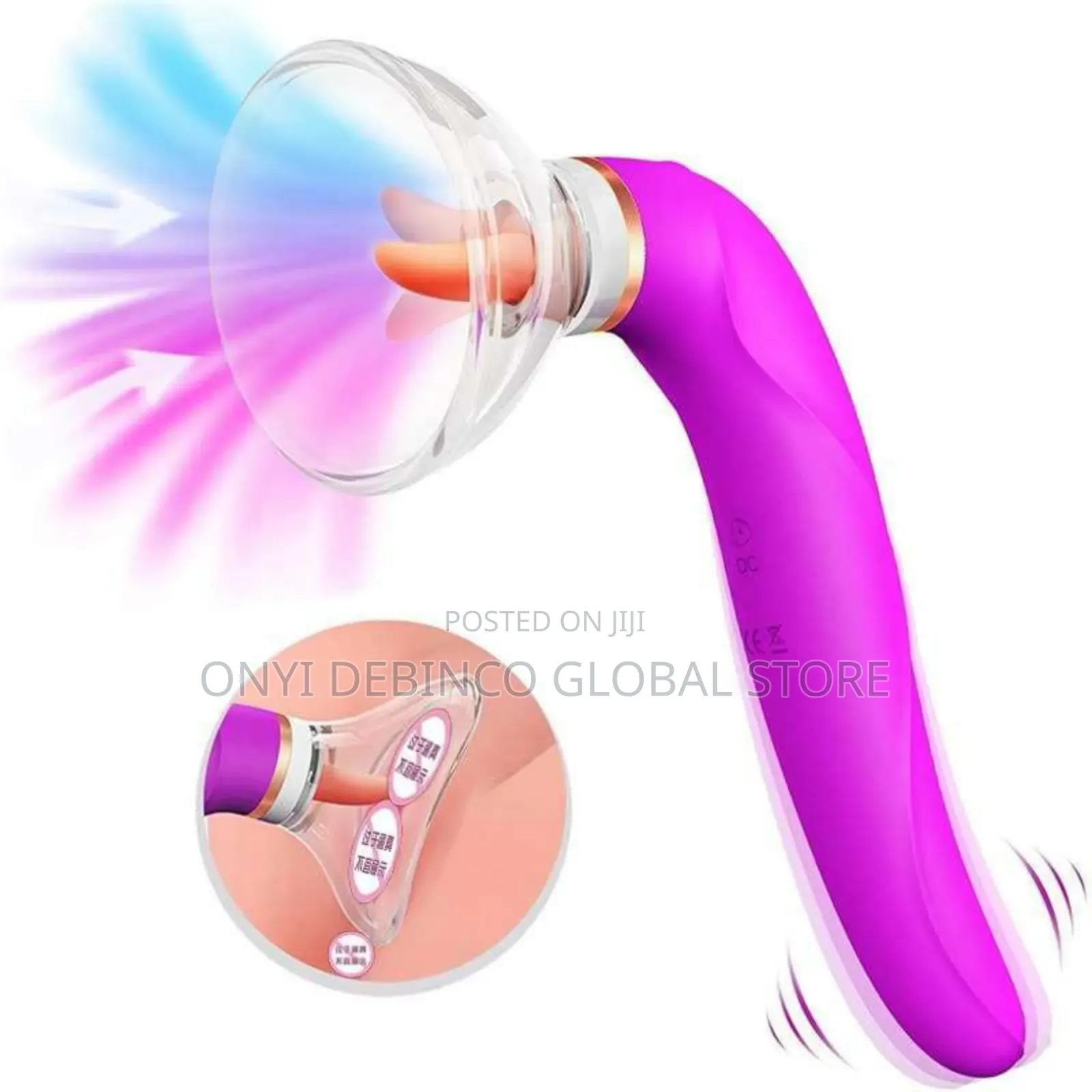 2 in 1 Breast Clitoris Licking Vibrator Dildo Suction Cup