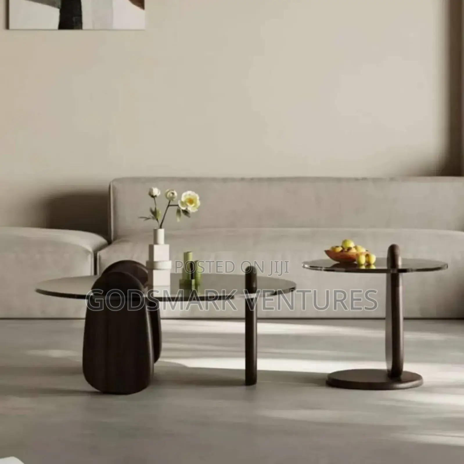 Glass Center Table and Side Stool for Living Room.